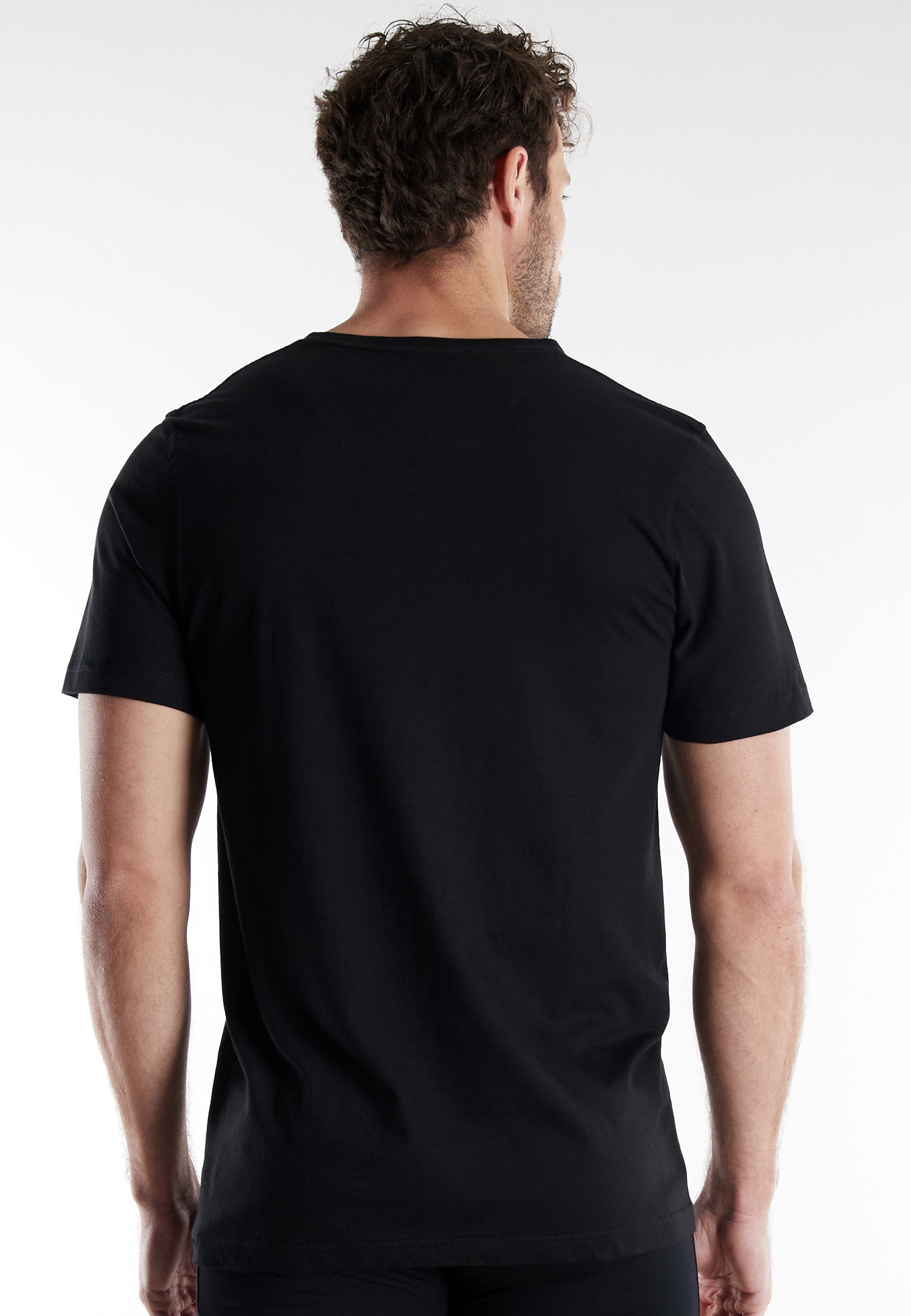 bugatti T-Shirt »Bari«, V-Ausschnitt, Kurzarm, basic, Baumwolle, weich, atmungsaktiv
