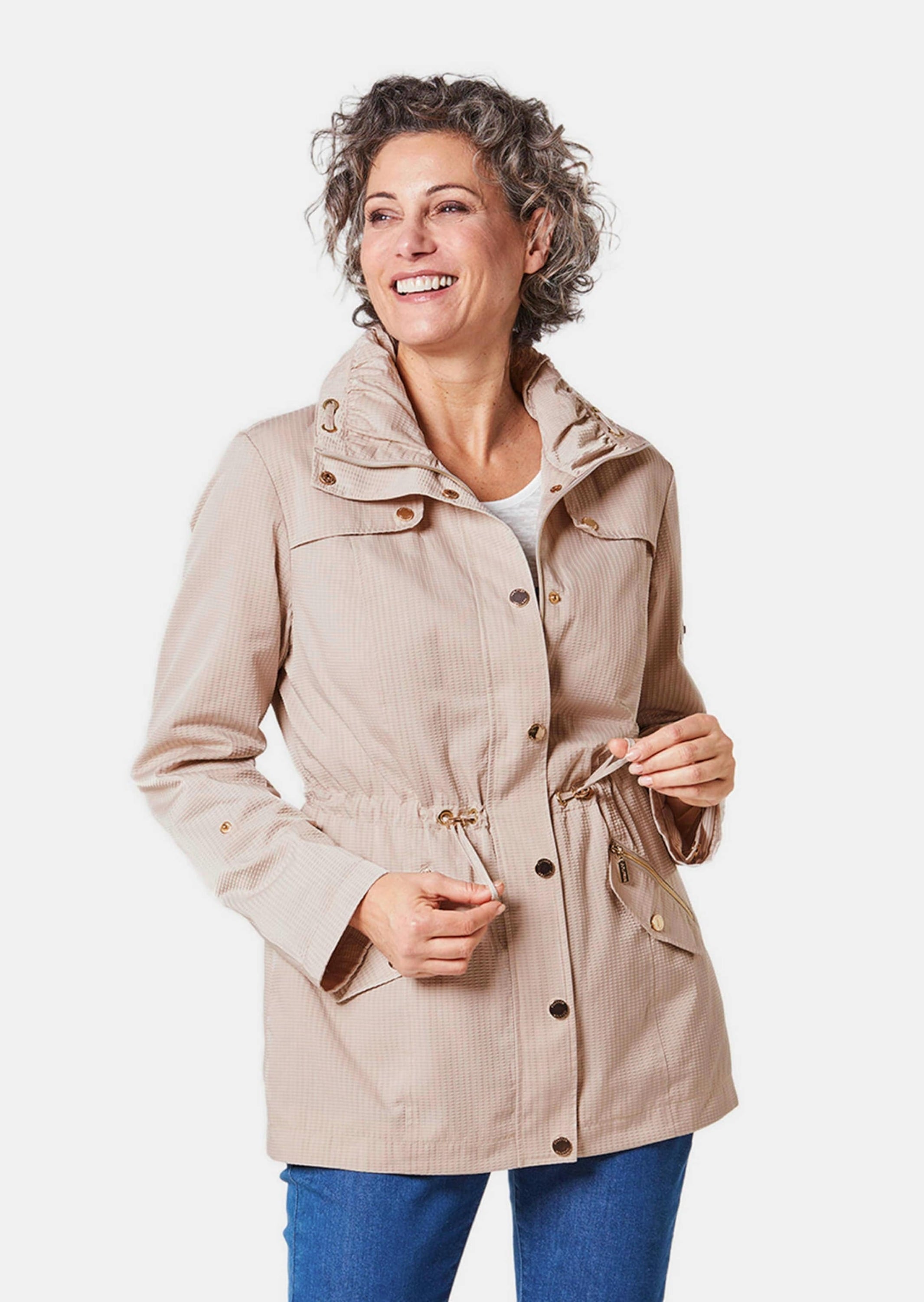 GOLDNER Blouson »Jacke Longjacke aus fein strukturierter Ware«