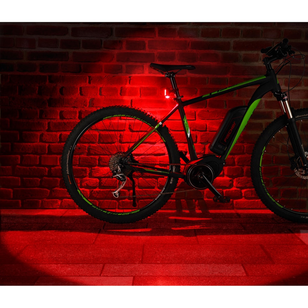FISCHER Fahrrad Fahrradbeleuchtung »FISCHER LED Beleuchtungsset mit 360Â° Bodenleuchte«, (Set, 3, Front- und Rücklicht)