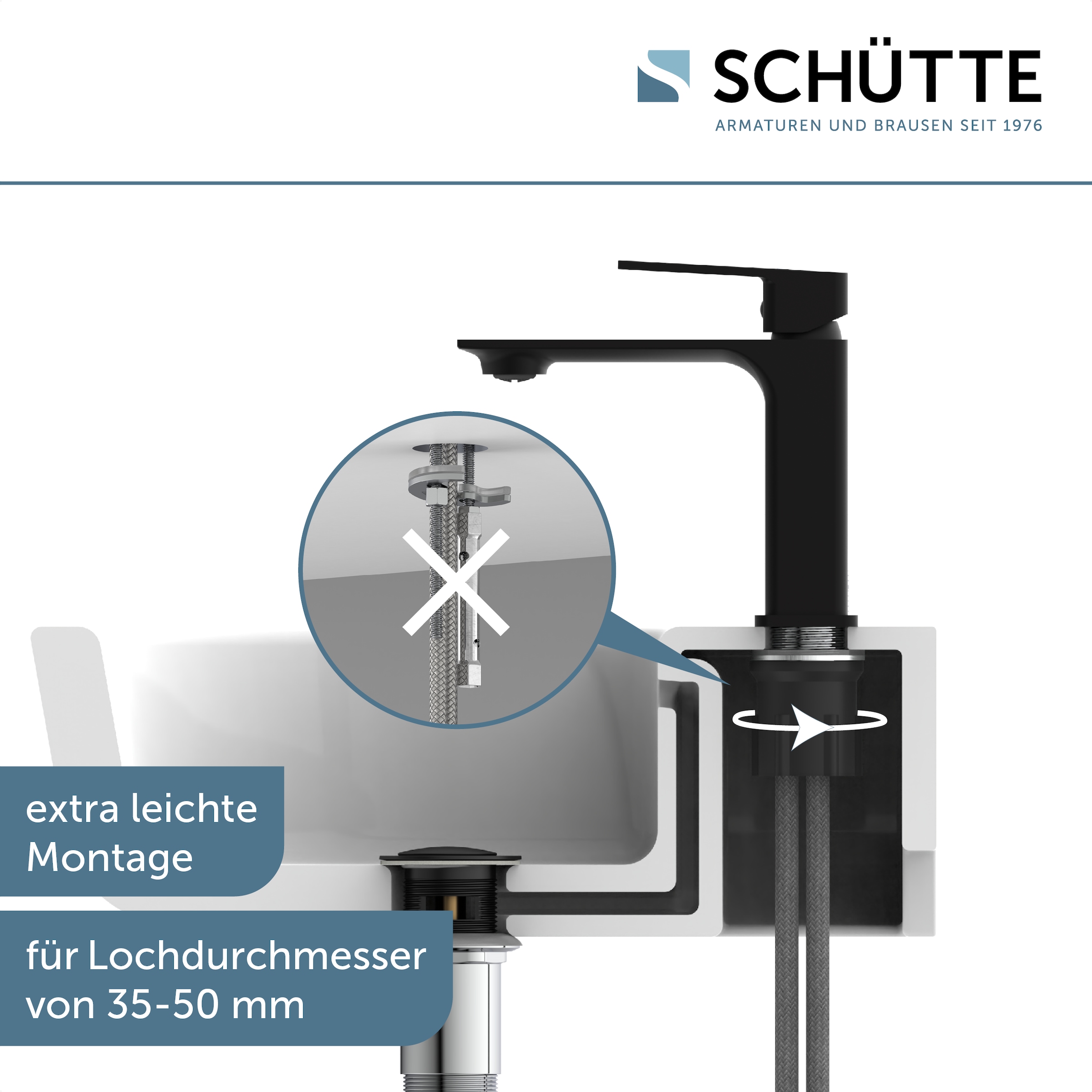 Schütte Waschtischarmatur »SAN DIEGO« Hochdruck Armatur Bad, Waschtischarmatur, Wasserhahn