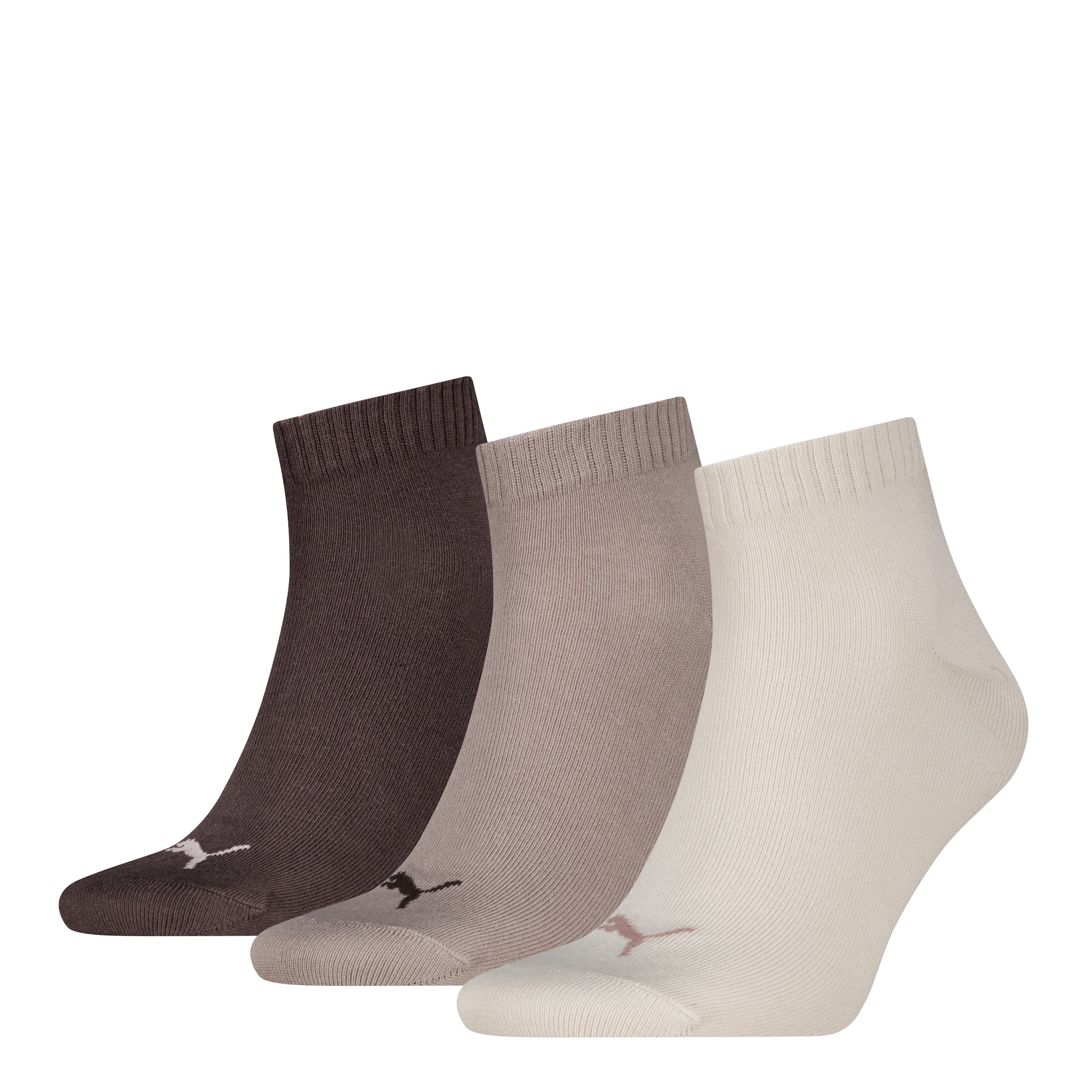 PUMA Kurzsocken »PUMA UNISEX QUARTER PLAIN 3P« 3 Paar,  Atmungsaktiv, Rippenbündchen, weiche Baumwollmischung