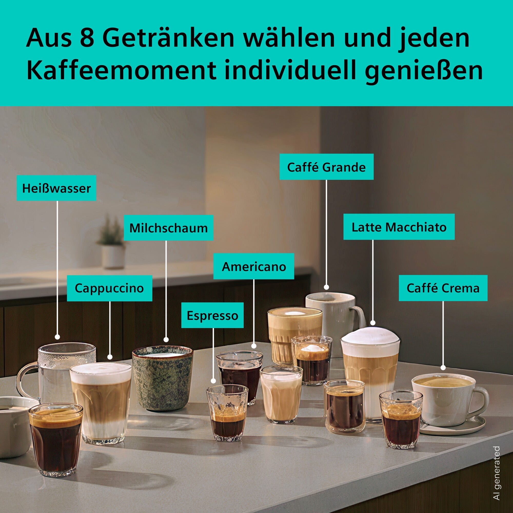SIEMENS Kaffeevollautomat »EQ500 TP553E09, Doppeltassenfunktion, 8 Getränke, einfache Reinigung« Keramikmahlwerk, entnehmbare Brüheinheit, Steuerung per App, Schwarz