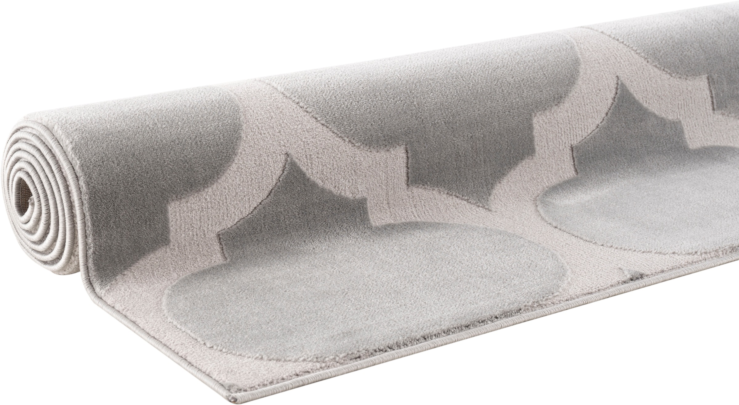 Home affaire Teppich »Fenris«, rechteckig, 12 mm Höhe, Konturenschnitt, 3D-Design, flacher Teppich, Kurzflor, weich, elegant