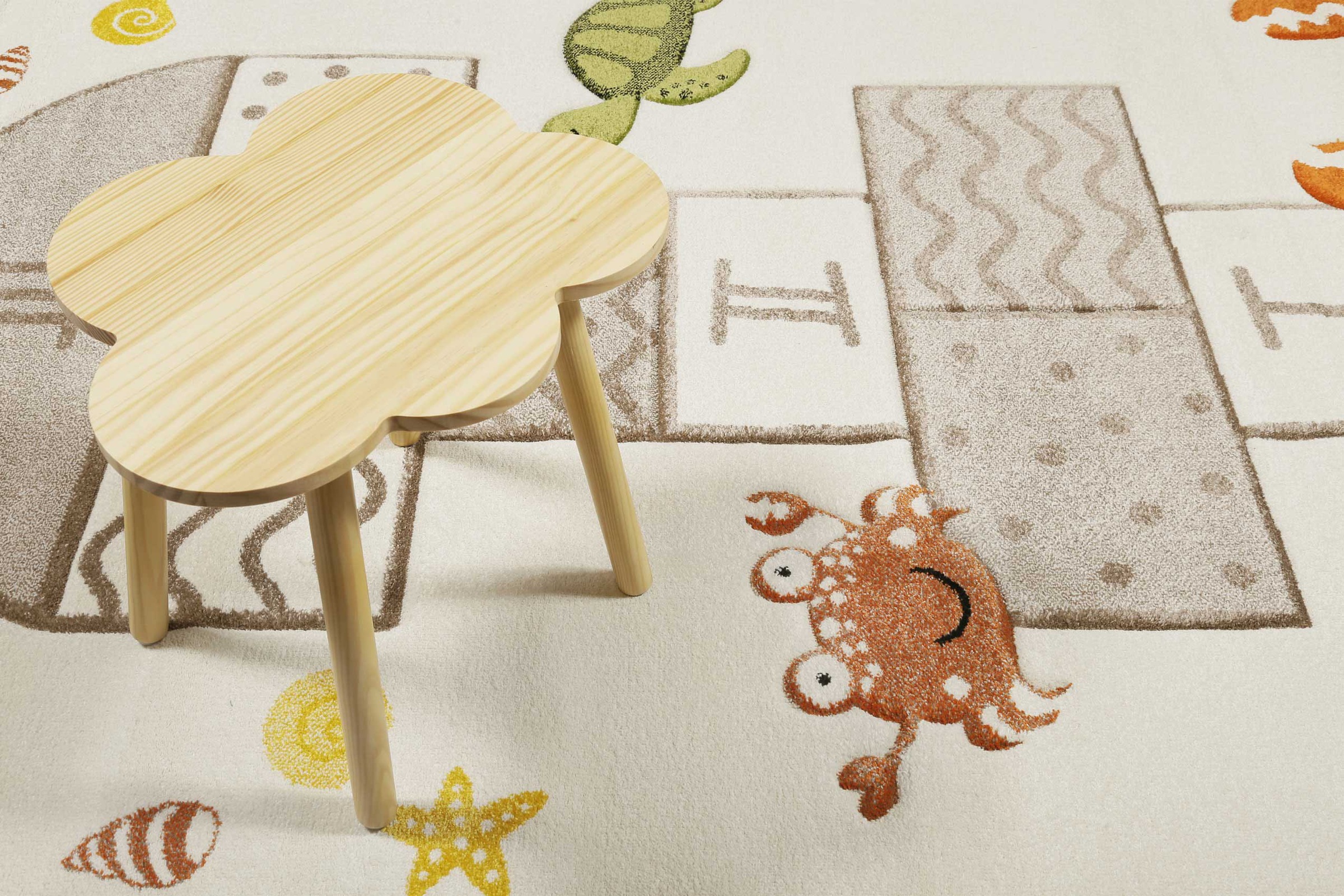 Esprit Kinderteppich »Playground ESP-21069«, rechteckig, 13 mm Höhe, Kurzflor, Spieleteppich im maritimen Look, Krabbe und Seestern