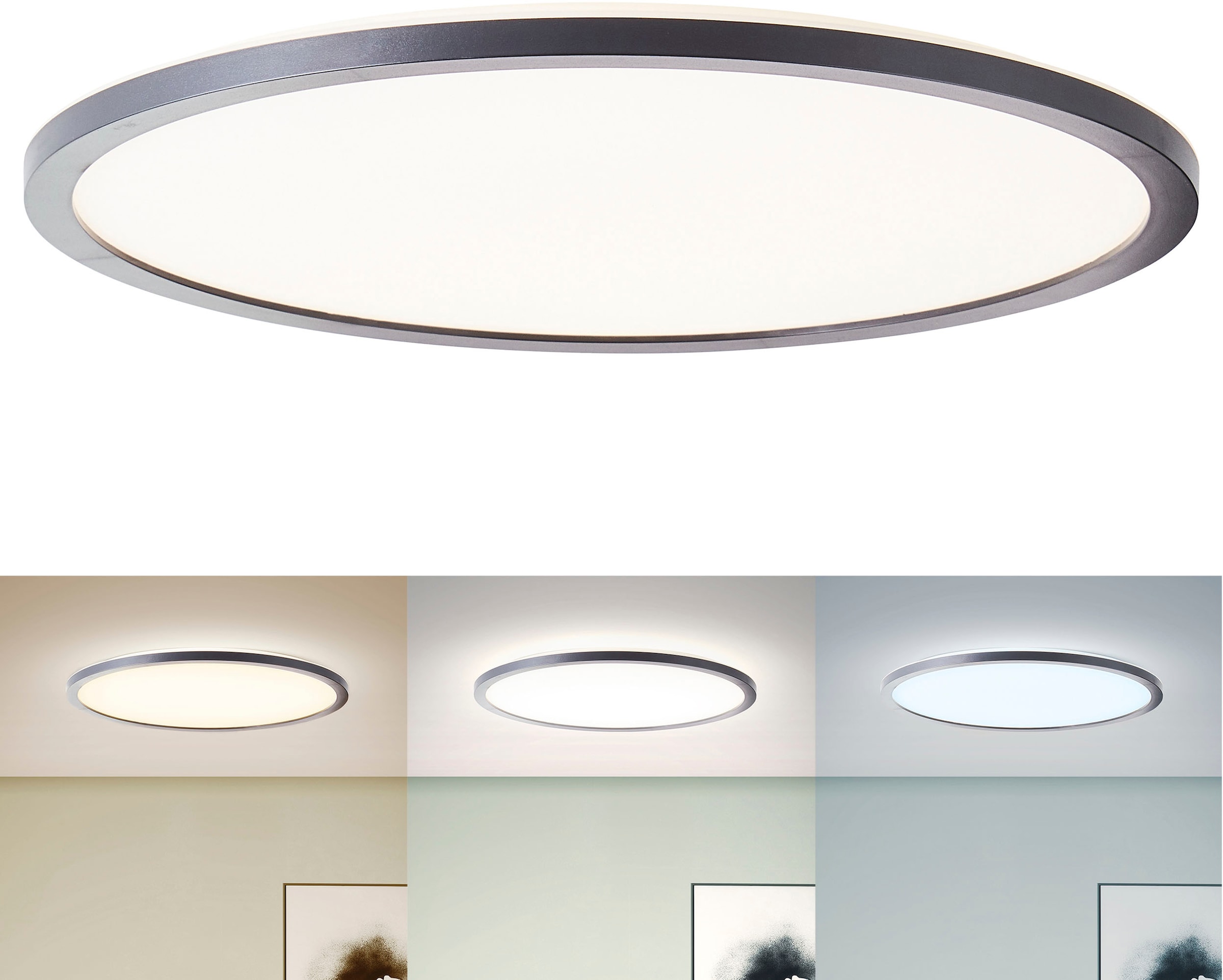 my home LED Deckenleuchte »Enno«, 1 flammig, Leuchtmittel LED-Board | LED fest integriert, Deckenlampe, Deckenpanel, CCT Farbtemperatursteuerung, Fernbedienung