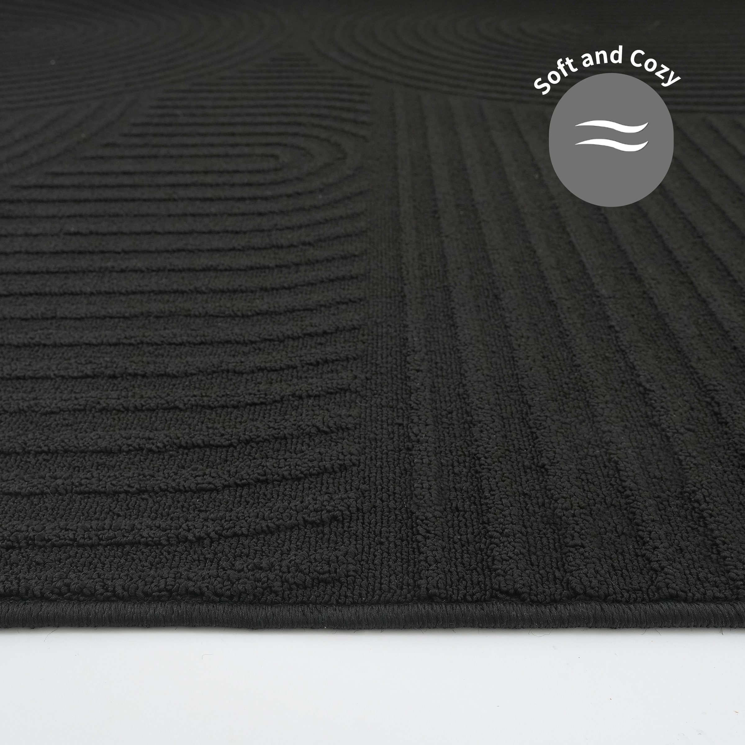 my home Teppich »Jola Hoch-Tief-Design, Scandi-Look, Zen«, rechteckig, 10 mm Höhe, Boho, Modern, 3D, Wohnzimmer, Schlafzimmer, wasserabweisend