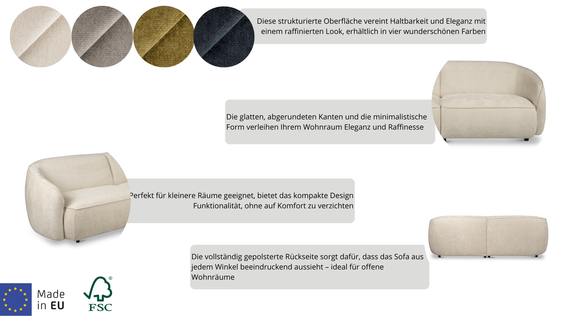 INOSIGN Ecksofa »Cosigo«, Breite 246 cm, 2 Chenille-Stoffe zur Auswahl, mit Kaltschaum