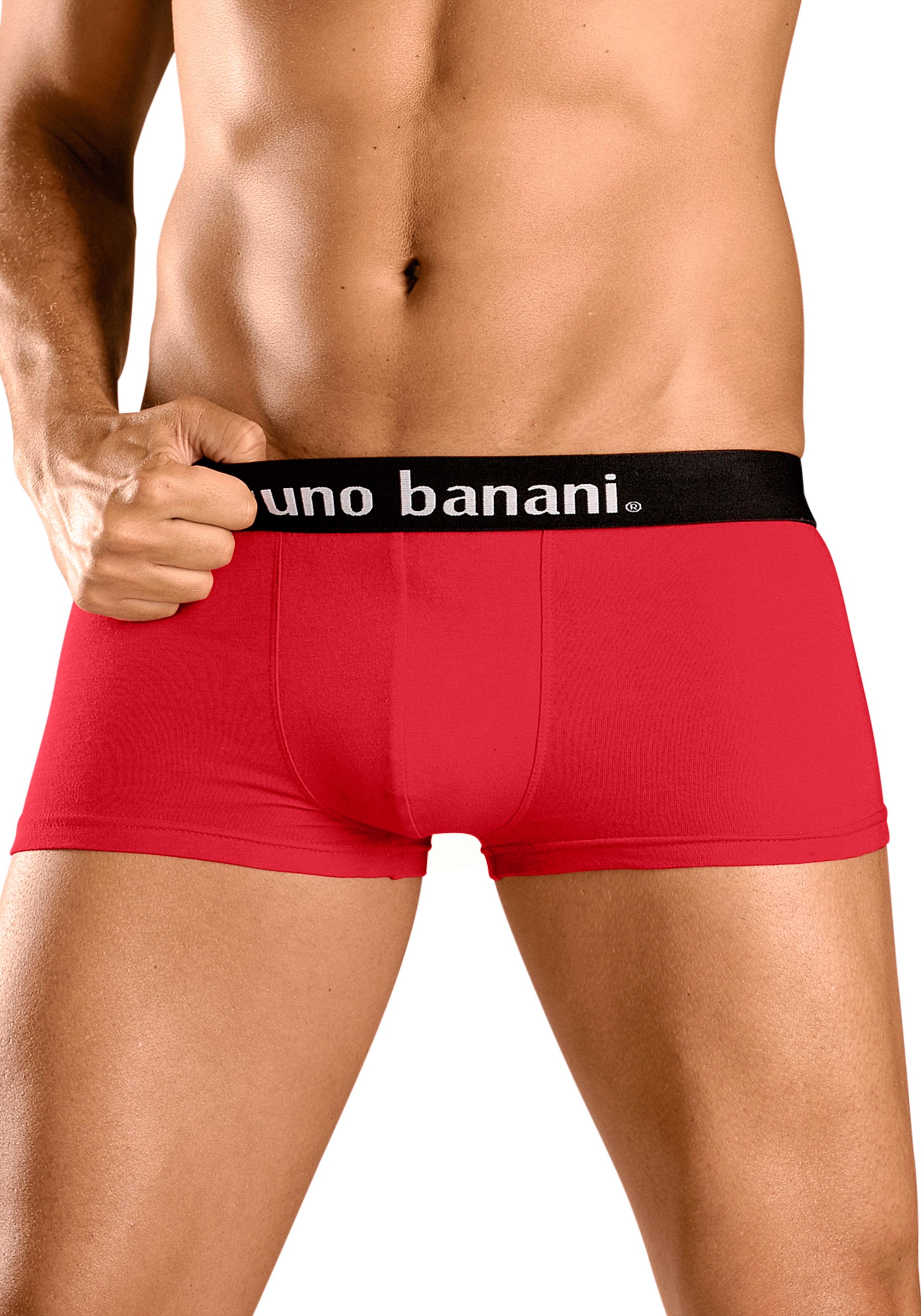 Bruno Banani Hipster, (Packung, 4 St.), Boxershorts in uni oder gemustert aus Baumwollmischung