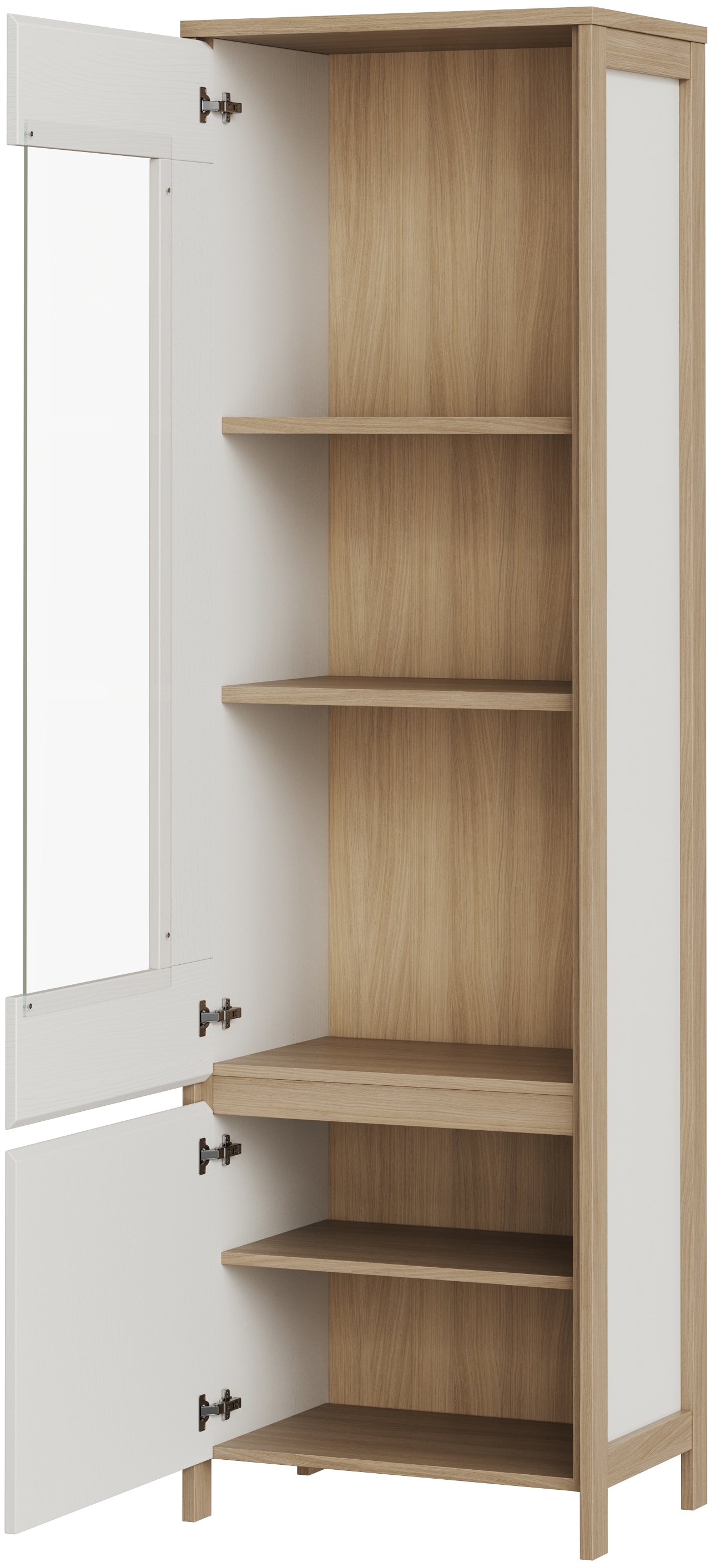 Home affaire Vitrine »Stranda, Hochschrank im Scandi-Style, moderne Glasvitrine«, Rahmenoptik, ausreichend Stauraum, vielseitig einsetzbar, 58 cm breit