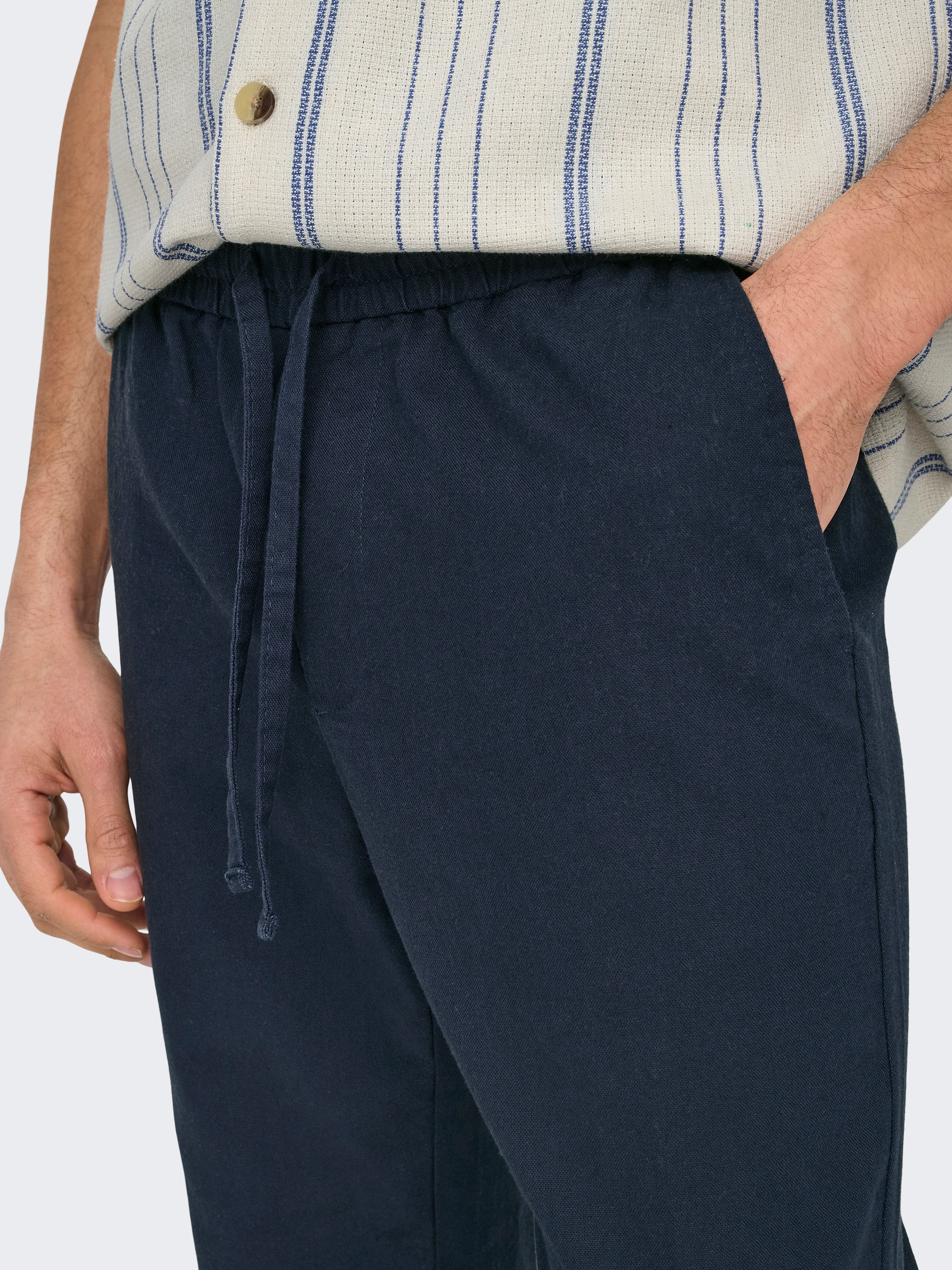 ONLY & SONS Stoffhose »ONSLINUS CROP 0007 COT LIN PNT NOOS«  mit Leinen