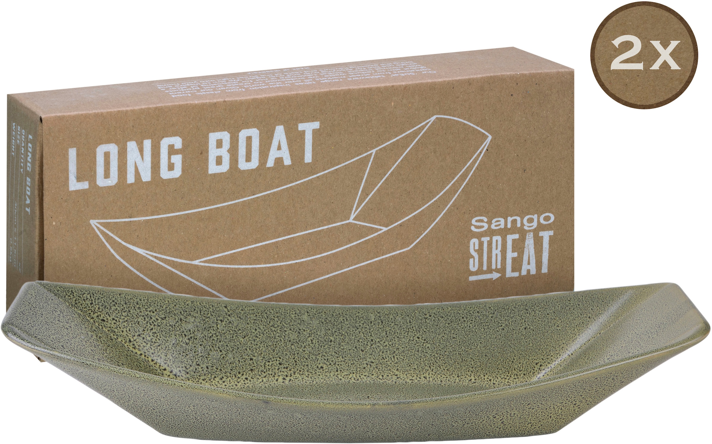 CreaTable Servierschale »Boat«, 2 tlg., aus Steinzeug, Snackschale,  Topaktueller „Streat Food“ Trend im OTTO Online Shop