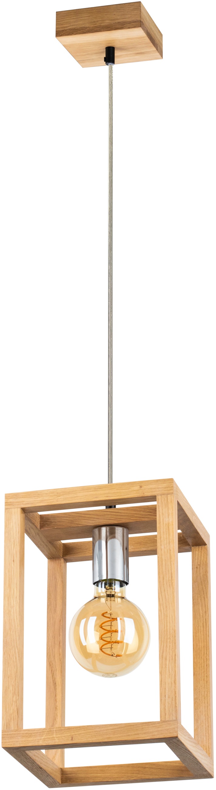 SPOT Light Pendelleuchte »KAGO«, E27, Hängeleuchte, Naturprodukt aus Eichenholz, Nachhaltig mit FSC®-Zertifikat, Kabel kürzbar, passende LM E27, Made in EU