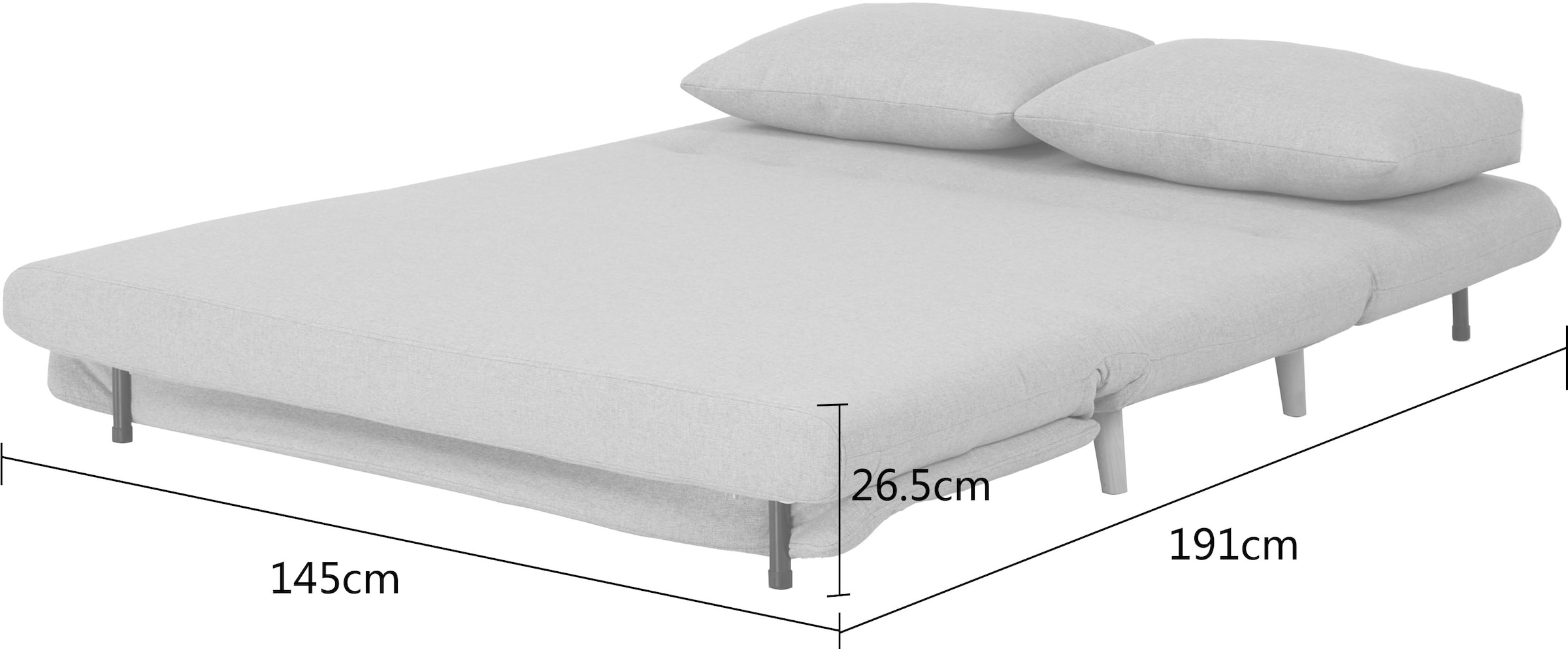 INOSIGN 2-Sitzer »AINSLEY 140 cm, Schlafsofa«, Verstellbare Rückenlehne und Sofa mit Bettfunktion