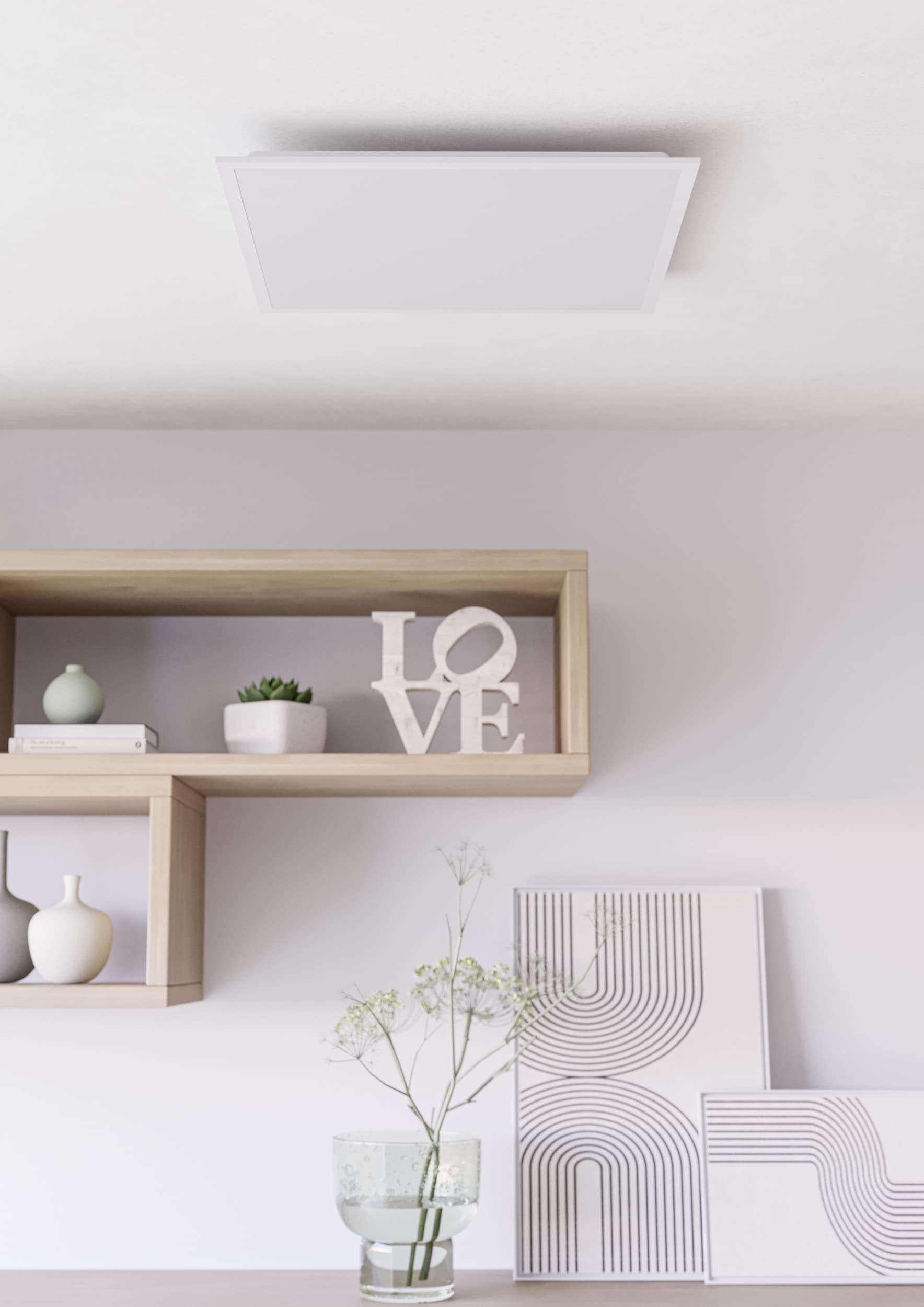 EGLO LED Deckenleuchte »MORADILLO-Z Deckenlampe - Stahl - LED - 33W - IP20« LED-Modul 1 Stk. Kaltweiß | Neutralweiß | RGB | Warmweiß Wohzimmerlampe, Esszimmerlampe, Schlafzimmer, L59,5 x B59,5 x H6,1 cm