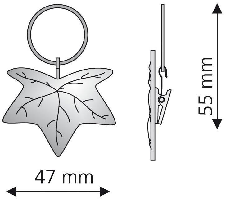 4 Gardinenring für »Blatt«, Liedeco mit mm Dekoklammer), Gardinenstangen OTTO St., 16 Ø (Packung, bei online