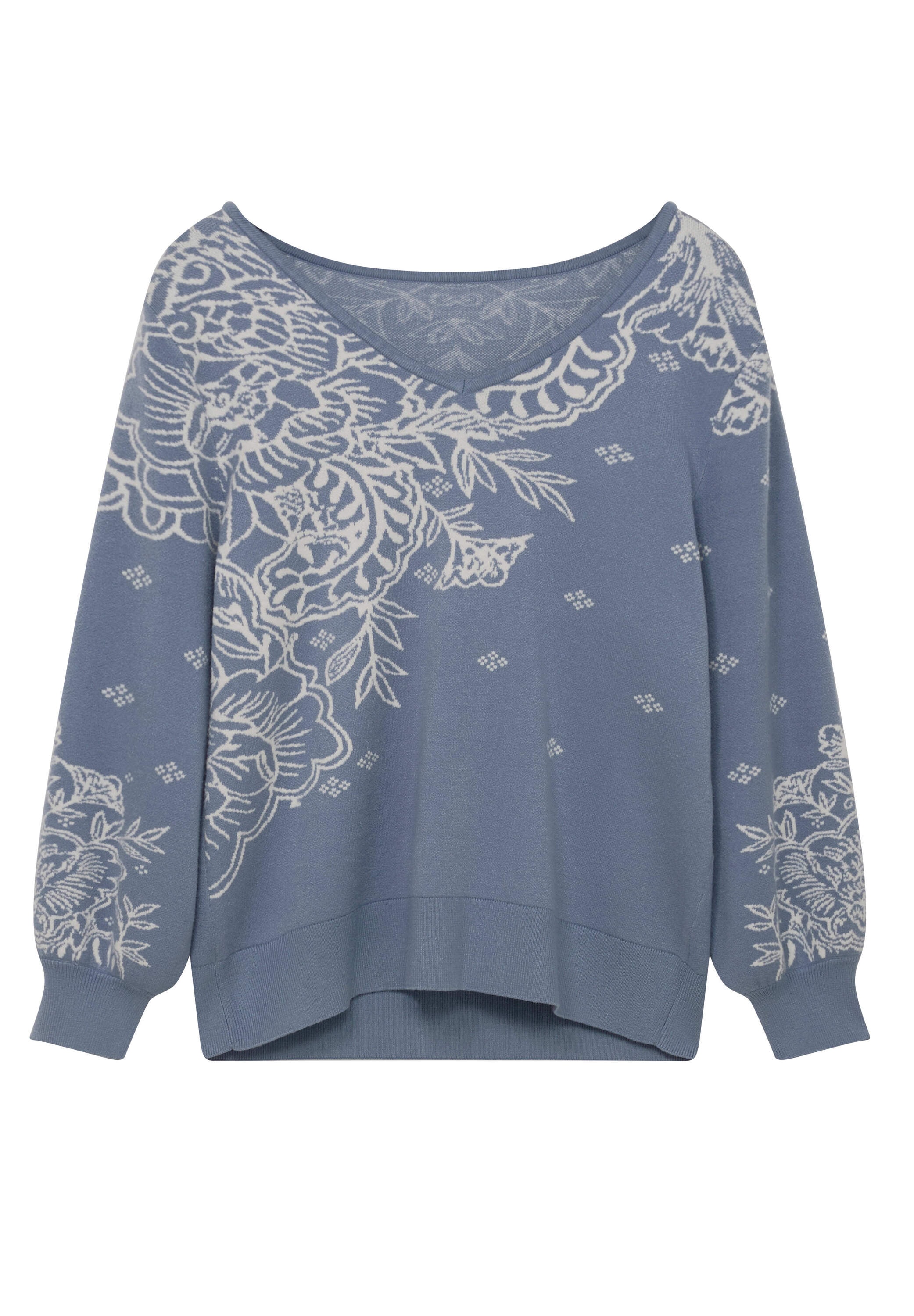 sheego by Joe Browns Strickpullover »Pullover Jacquardpullover mit Blüten«