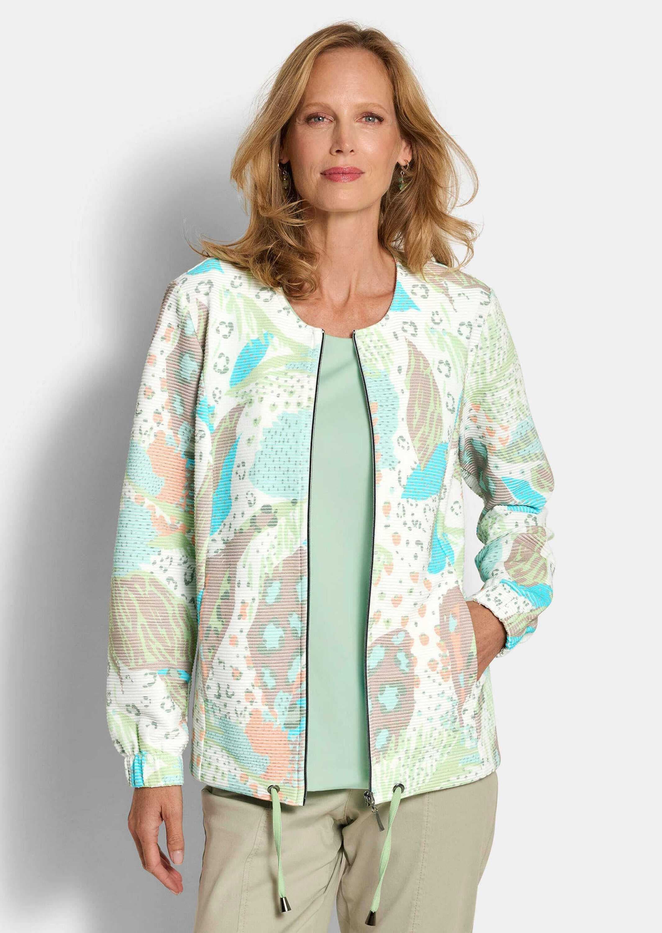 GOLDNER Kurzjacke »Kurzgröße Printjacke mit Ottomanstruktur« Tunnelzug am Saumabschluß