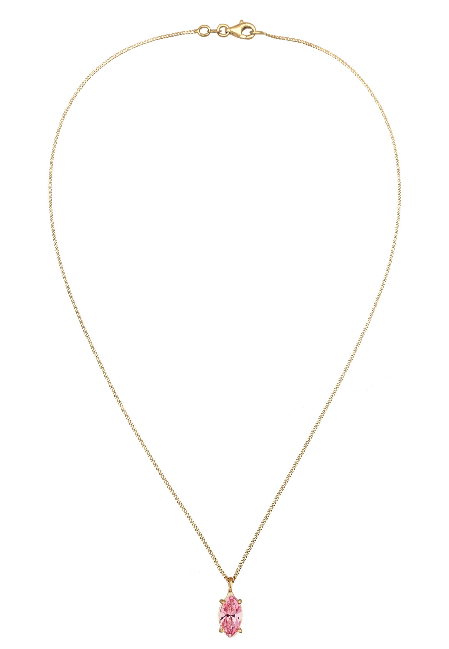 Elli Silberkette »Halskette Marquise Oval Rose 925 Sterling Silber, mit Kristallen von Swarovski®«