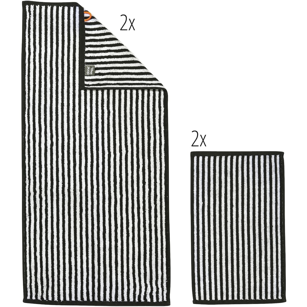 done.® Handtuch Set »Daily Shapes Stripes«, (Set, 4 St., 2 Gästetücher (30x50 cm)-2 Handtücher (50x100 cm)