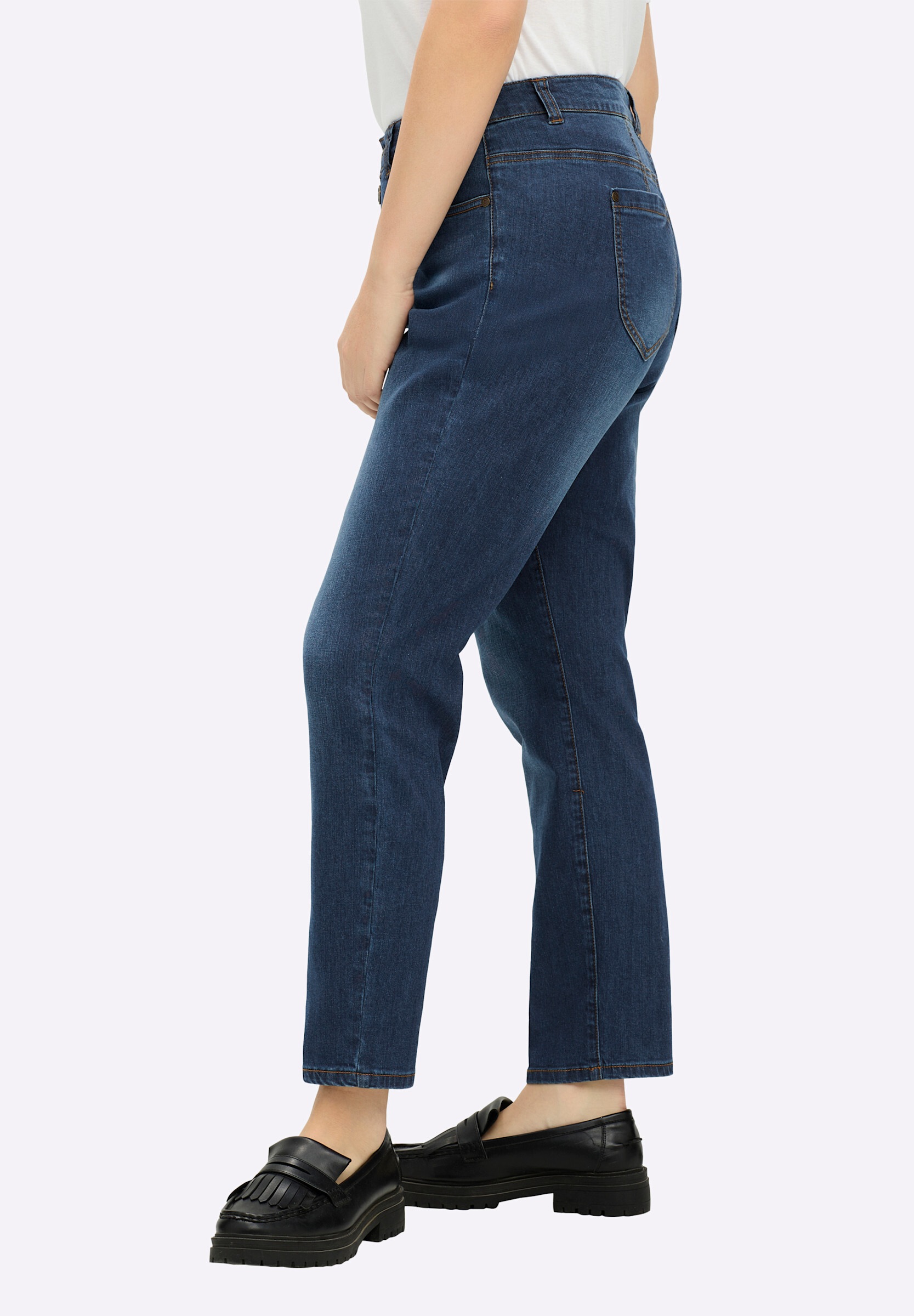 Sheego 5-Pocket-Jeans »Jeans Boyfriend-Jeans mit extra-weitem Oberschenkel«