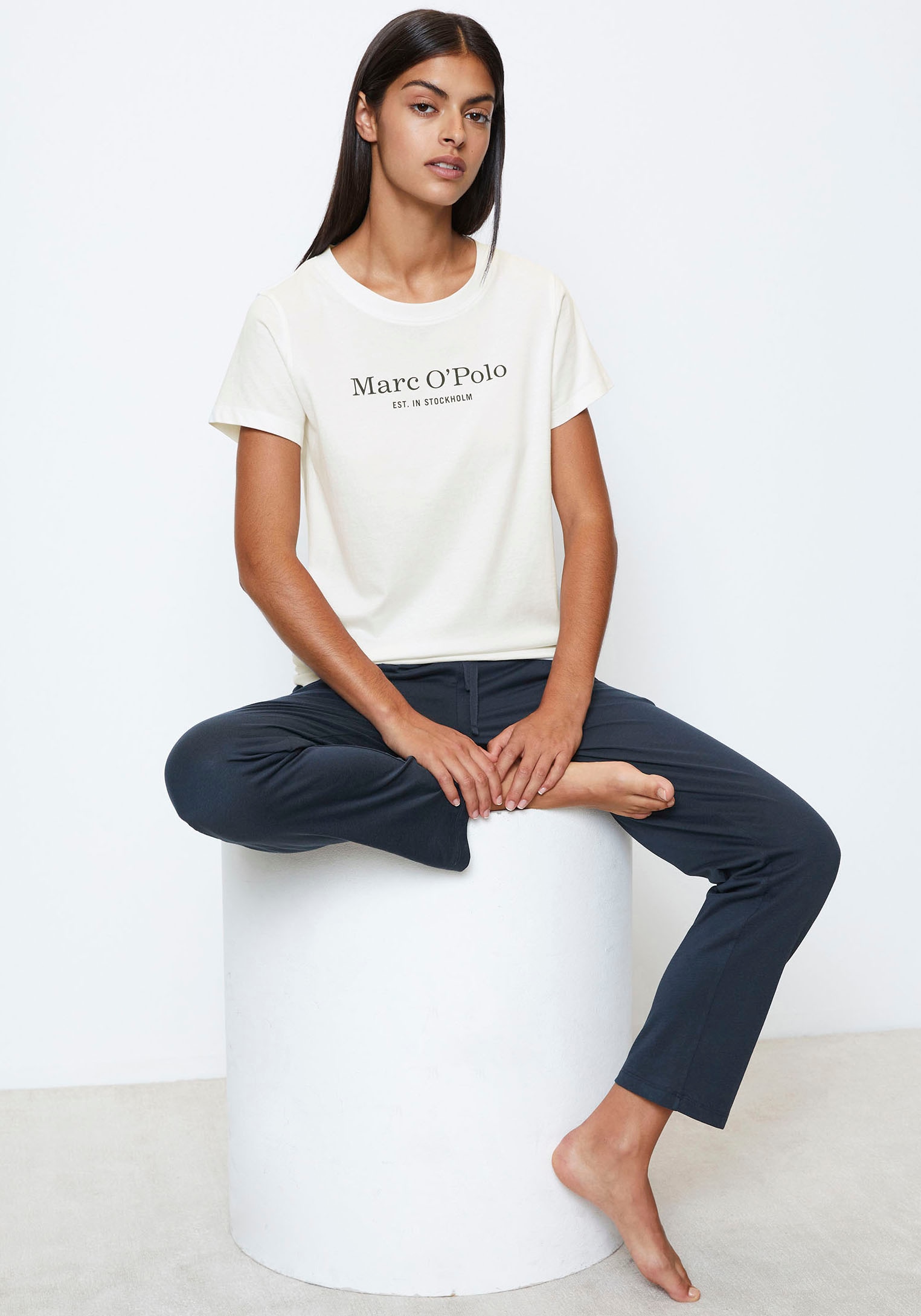 Marc O'Polo Unterziehshirt »Mix & Match Cotton-Woven«, mit Logoprint auf der Brust