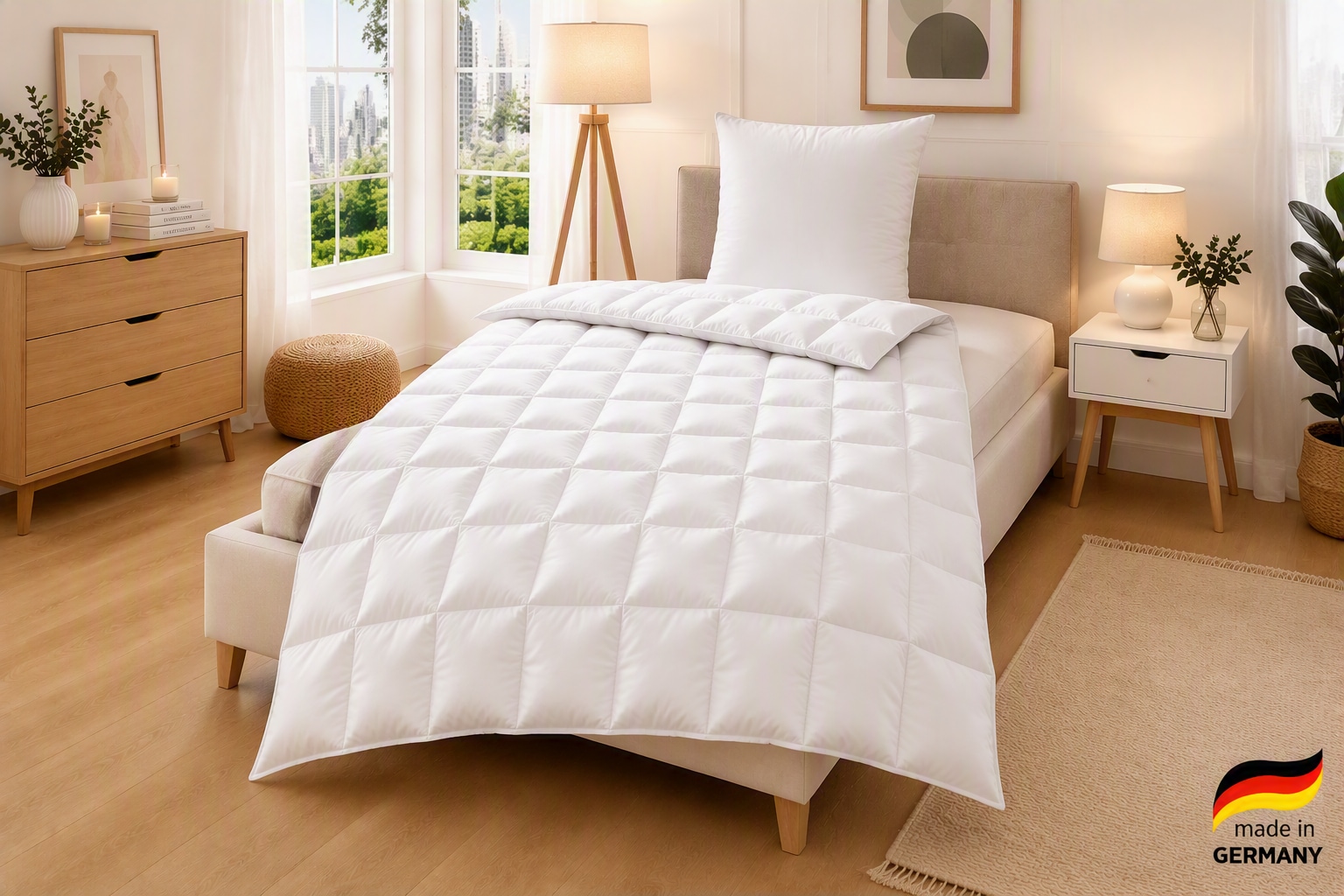 OTTO home Daunenbettdecke »Köniz, Bettdecke 135x200 cm, 155x220 cm und weitere Größen« leicht Füllung 60Daunen40Federn 1 Stk. tlg. Bettdecken, Sommer, Winter, Decke ist Made in Green zertifiziert