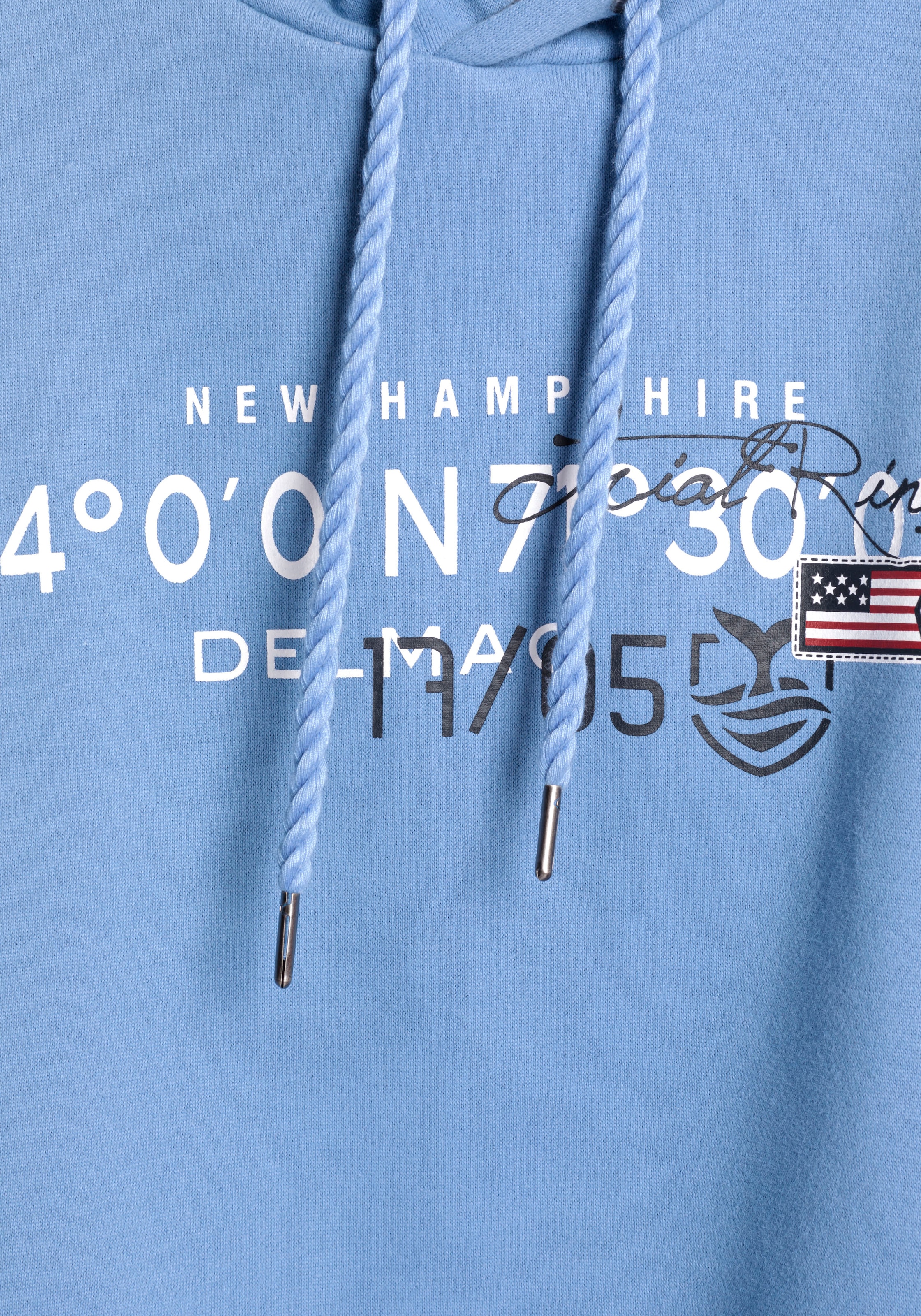 DELMAO Kapuzensweatshirt, Langarm, lockere Passform, mit Print, mit Kapuze