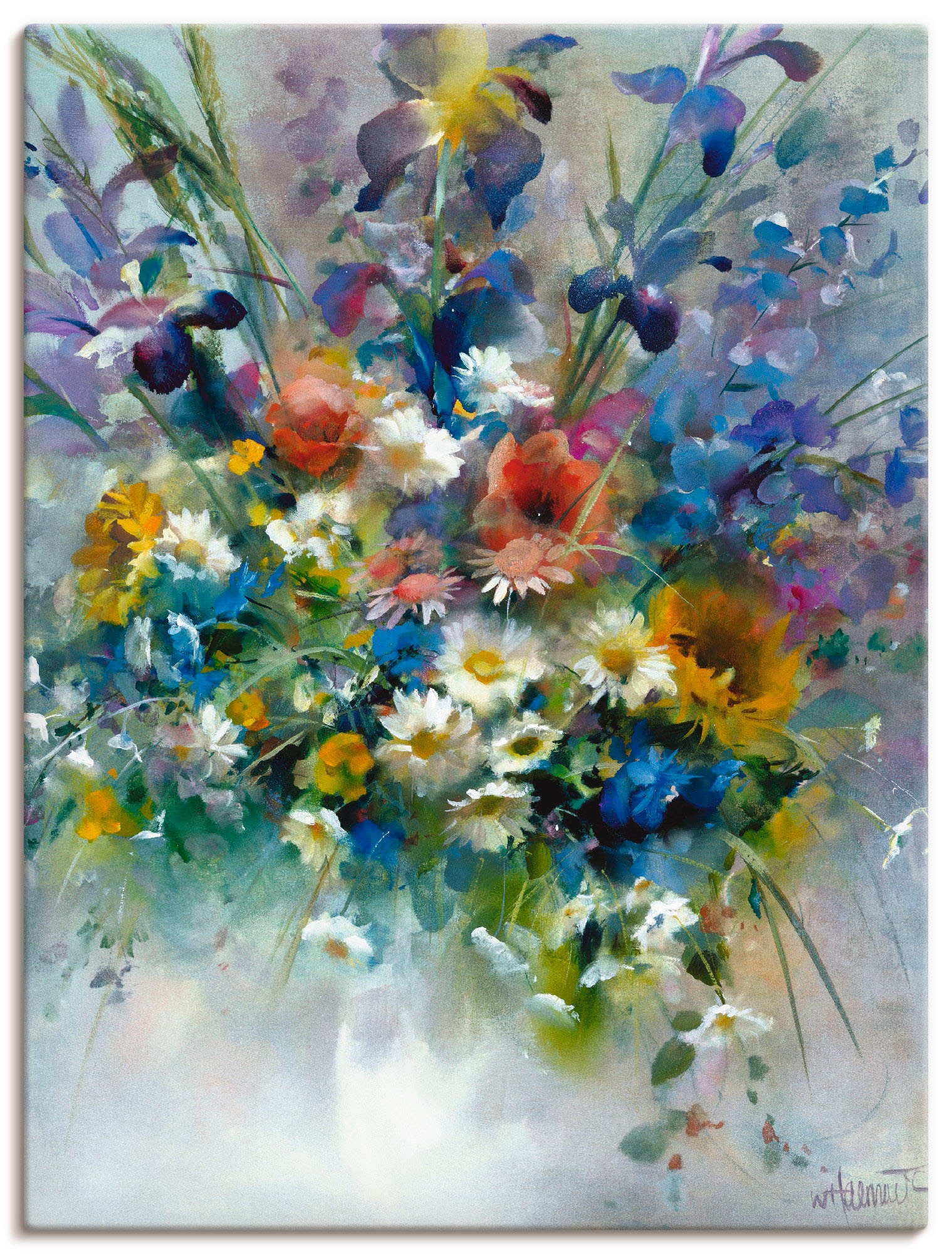 Artland Wandbild »Blumen Impression«, Blumen, (1 St.), in vielen Größen & Produktarten -Leinwandbild, Poster, Wandaufkleber / Wandtattoo auch für Badezimmer geeignet