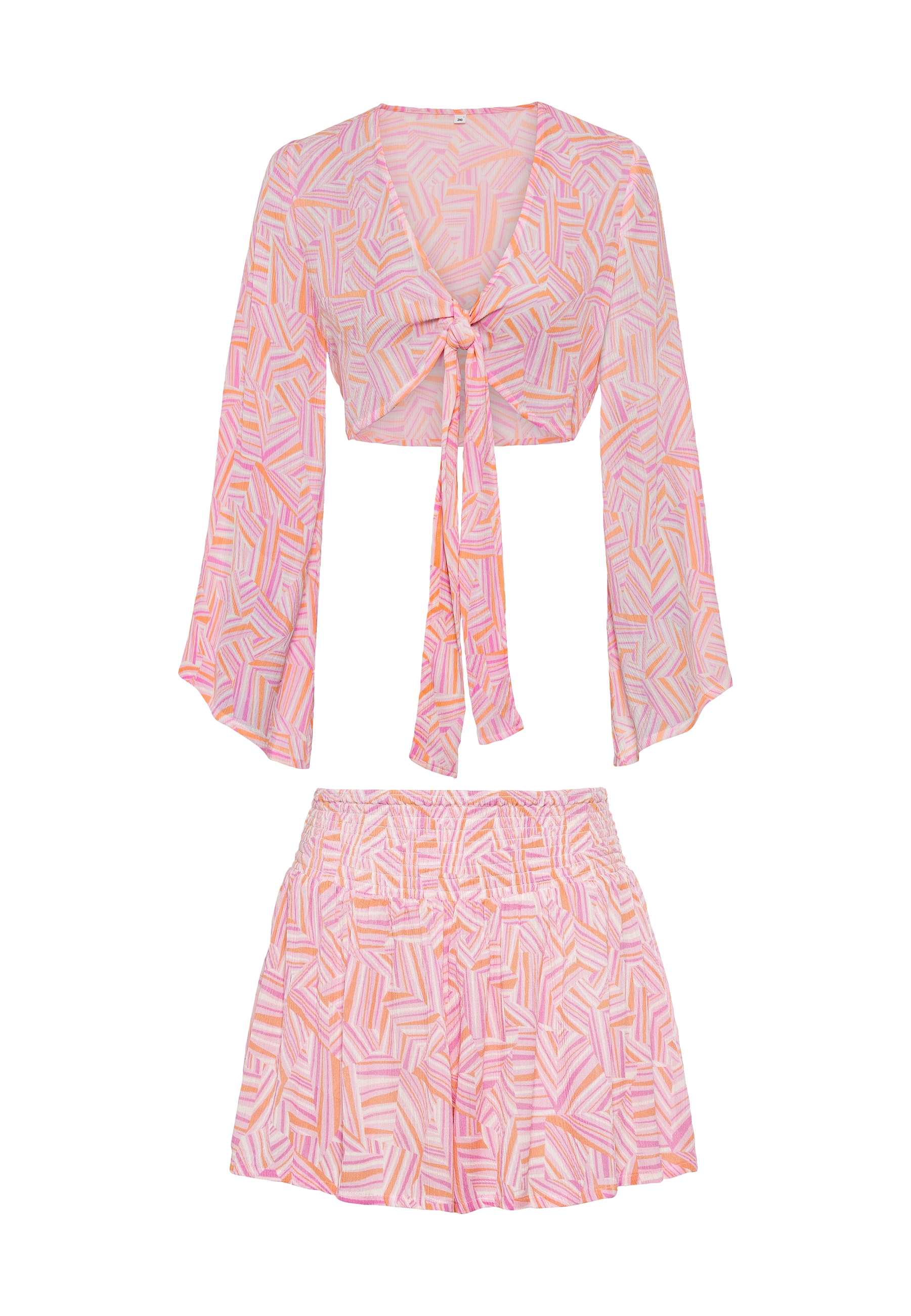 LSCN by LASCANA Crepebluse, (Set), und Shorts