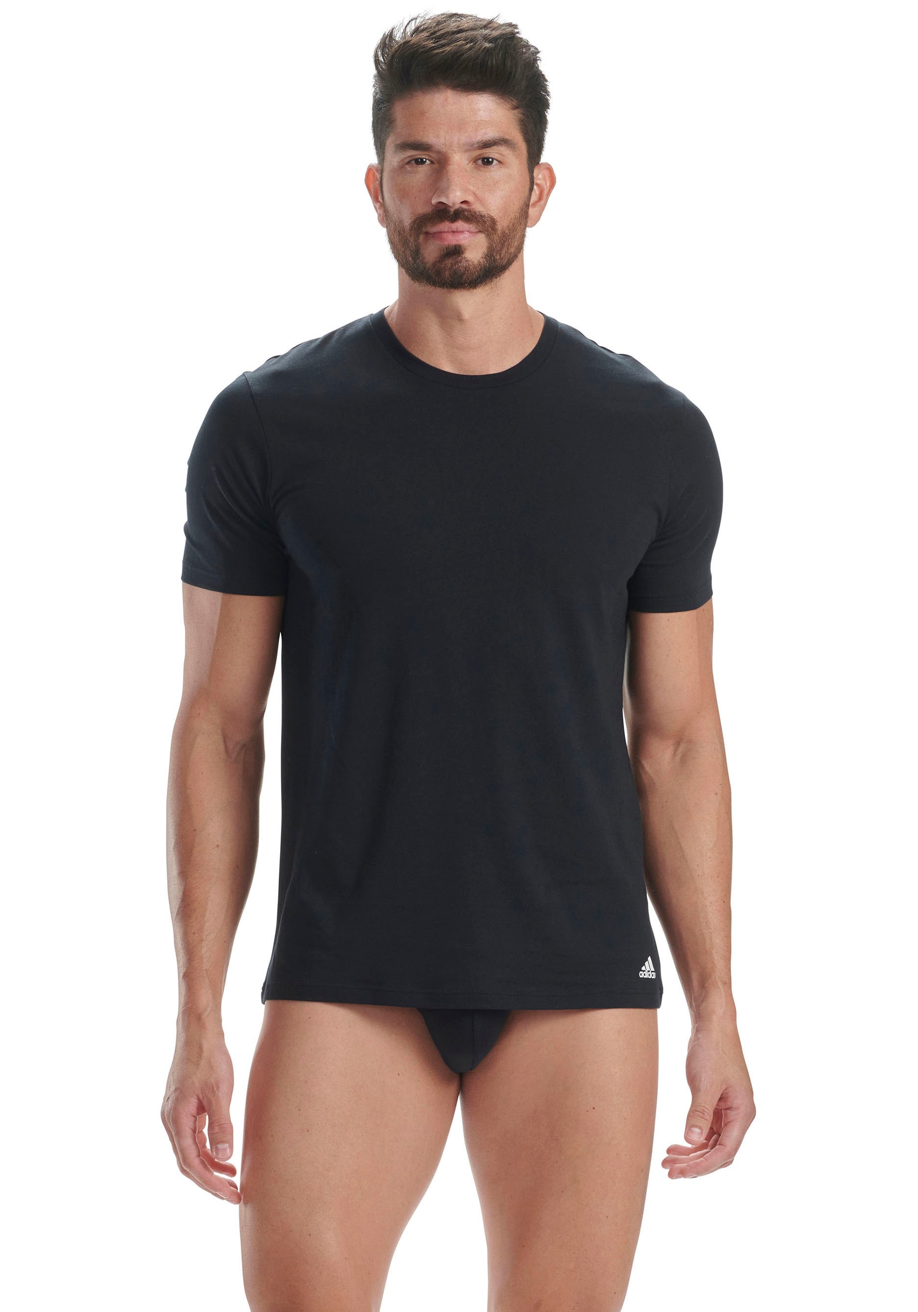 adidas Sportswear T-Shirt »"Active Flex Cotton"«, (2er-Pack), mit Rundhalsausschnitt und Slim Fit