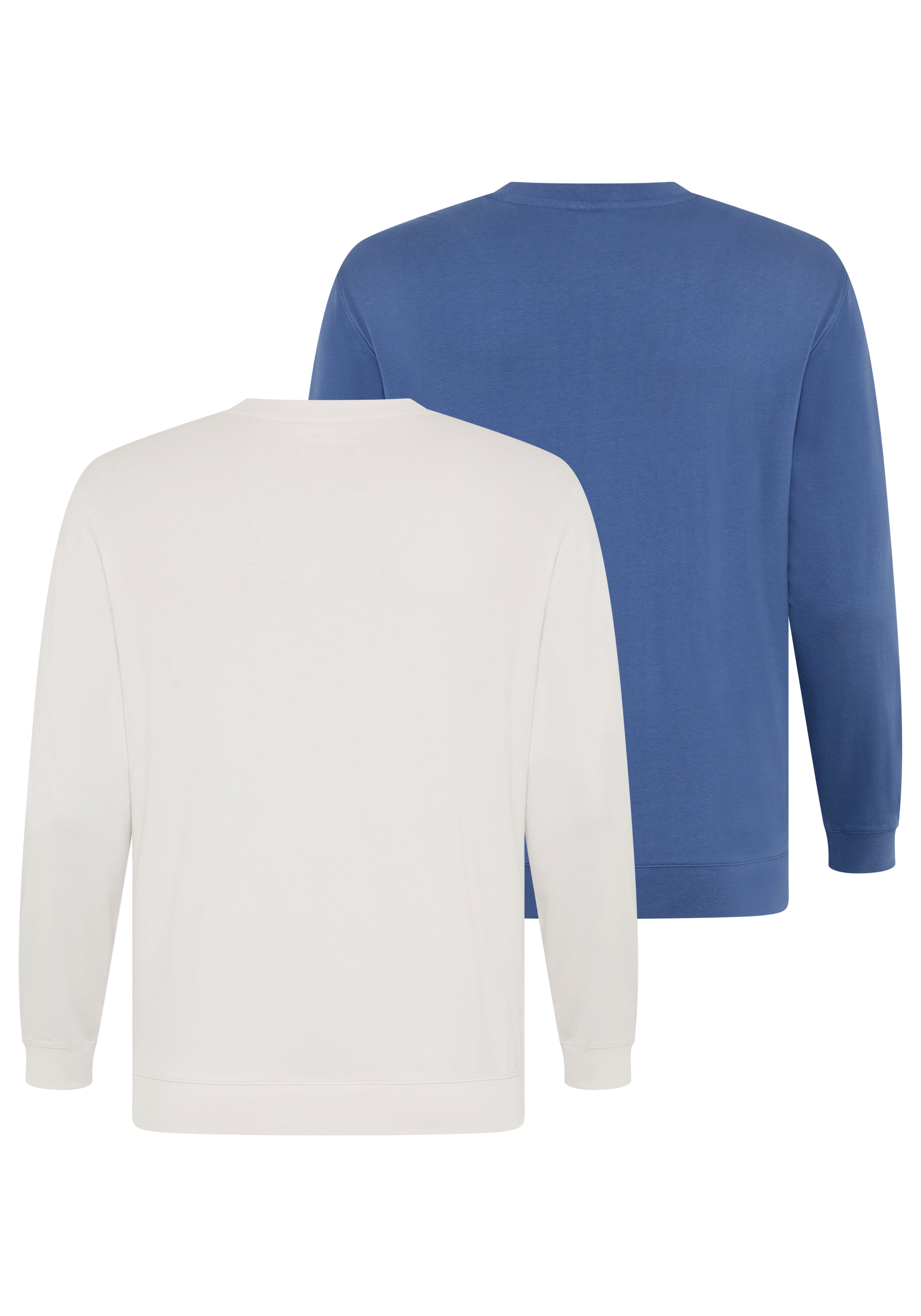 Man's World Plus Rundhalsshirt »auch in Grosse Größen bis Gr. 7XL Bauch-Fit« 2-er Pack,  normaler Schnitt, Langarm, unifarbenes Basic