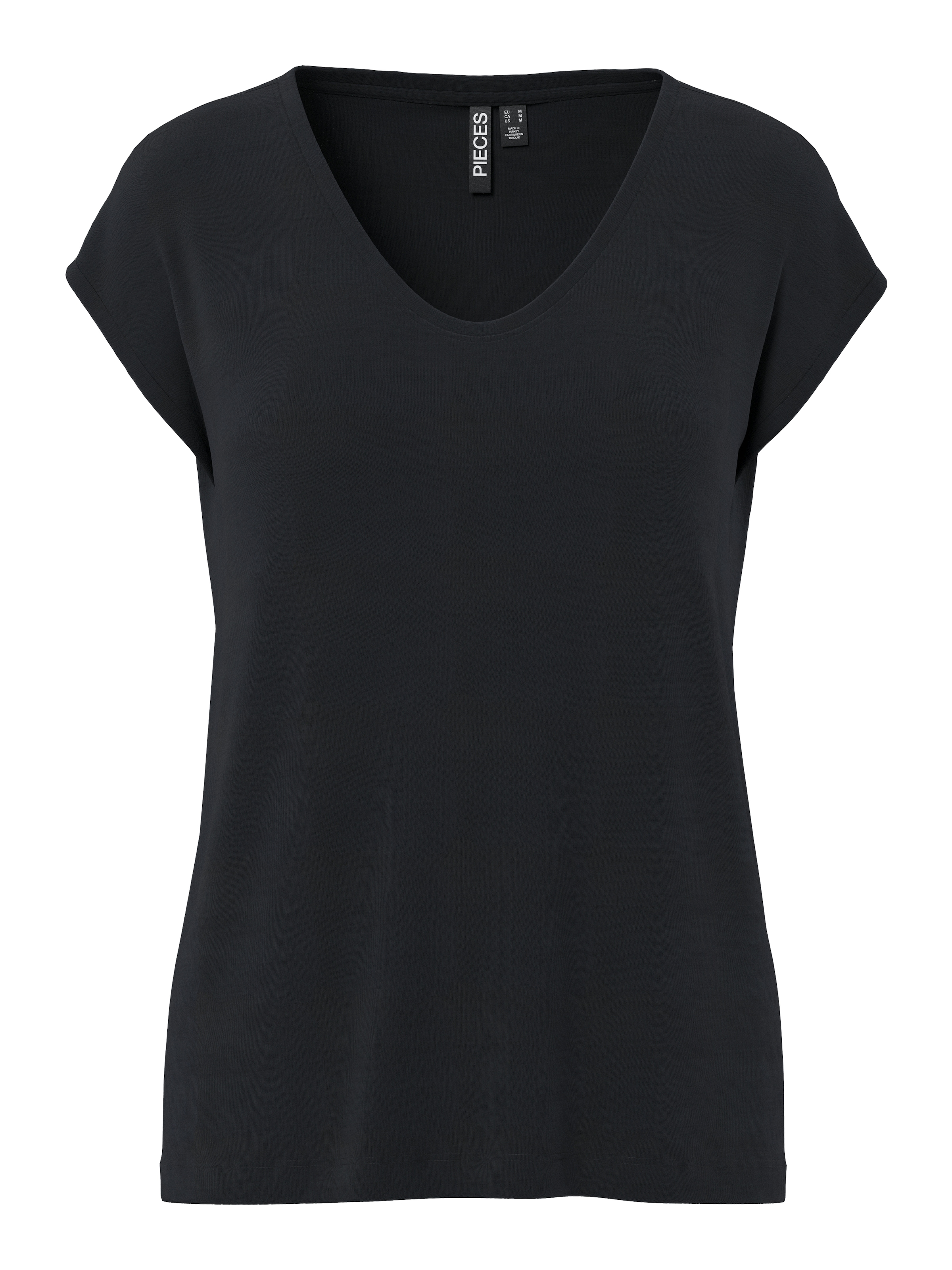 pieces Kurzarmshirt »PCKAMALA TEE NOOS BC« Materialmix, regular fit