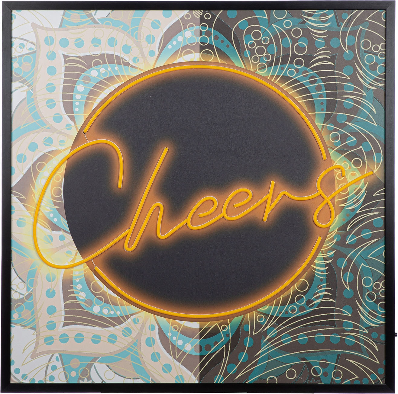 GILDE Leinwandbild »Bild quadratisch Cheers« Schriftzug 1 Stk. tlg.