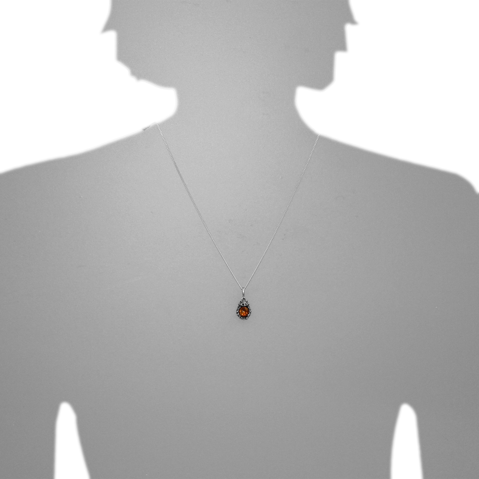 OSTSEE-SCHMUCK Kette und Anhänger Set »- Igel - Silber 925/000 - Bernstein«