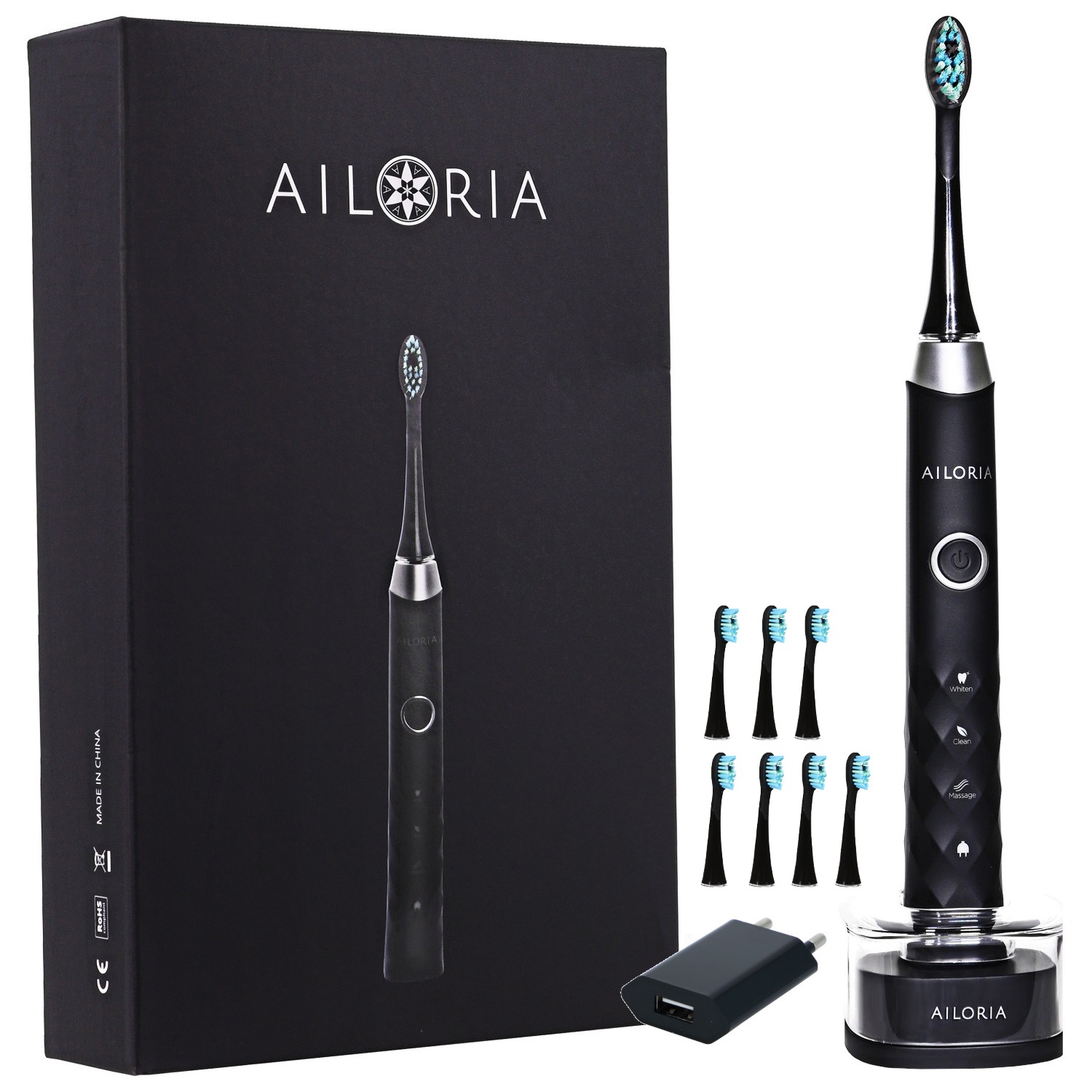 Schallzahnbürste SHINE BRIGHT, Aufsteckbürsten: 8 Stk.