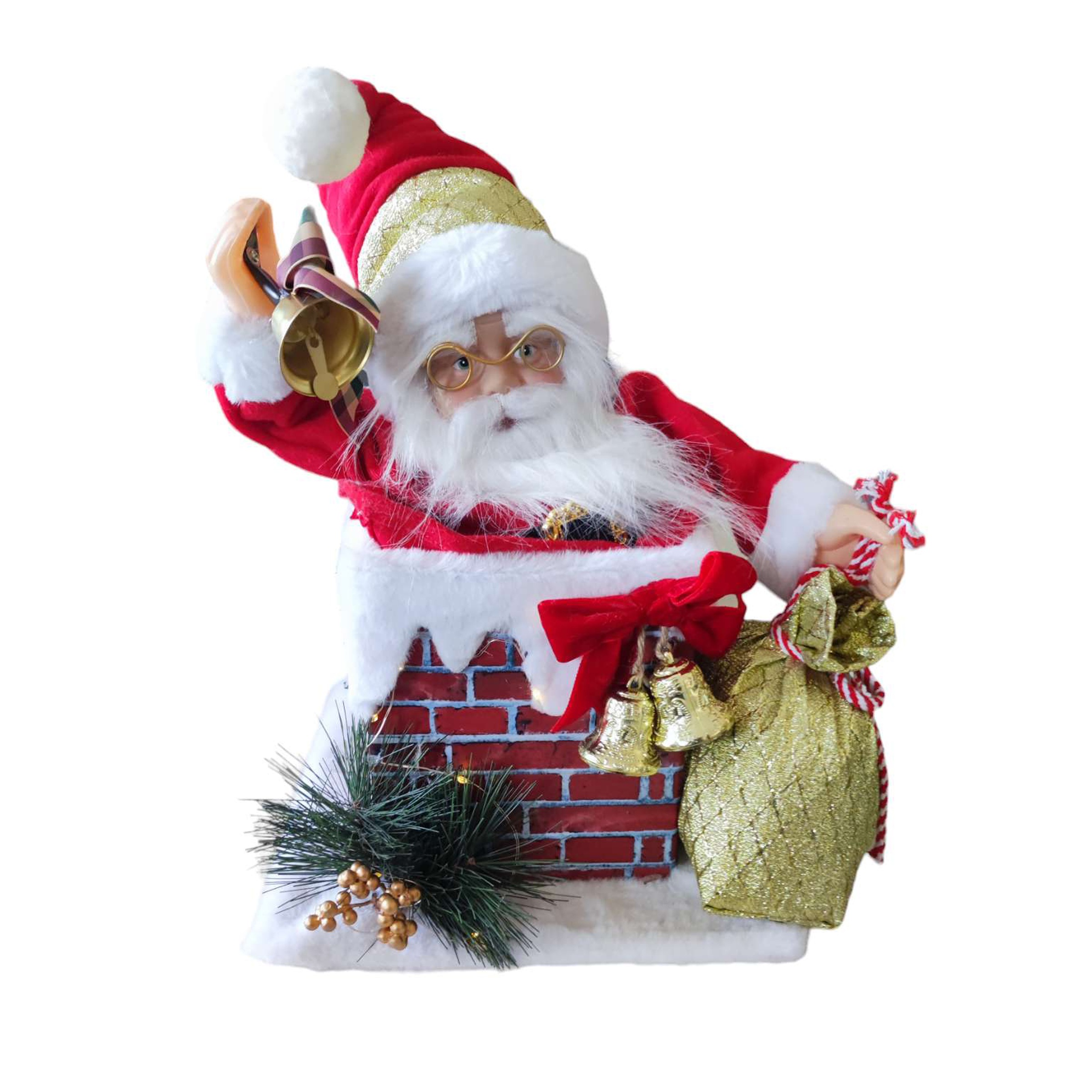 SHX Weihnachtsmann »Animierter Weihnachtsmann im Schornstein« Bewegung, Soundeffekte