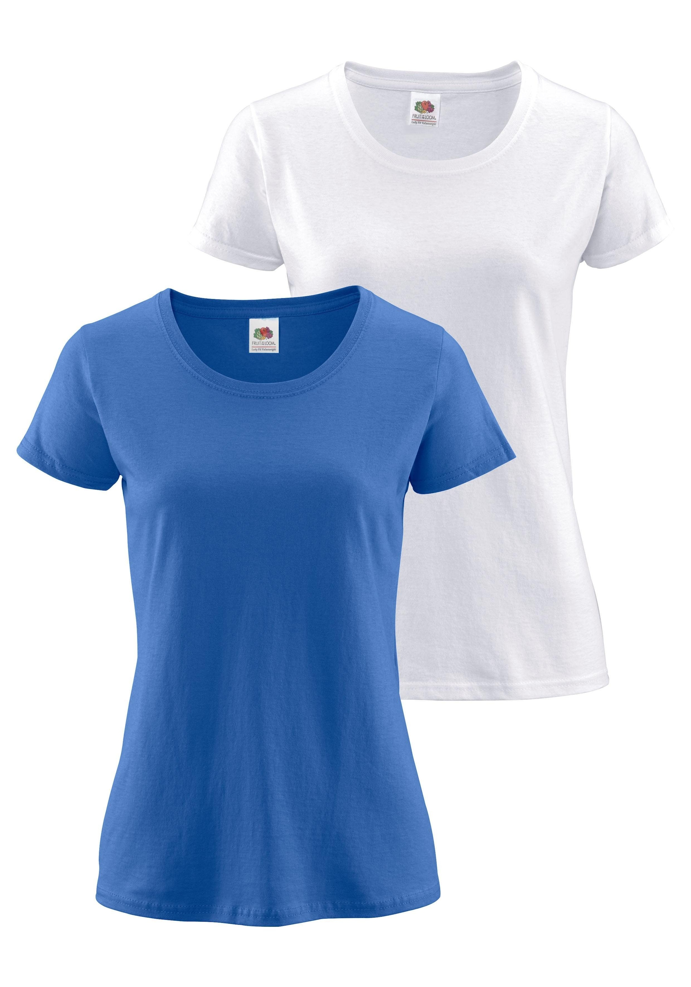 Fruit of the Loom Rundhalsshirt »Lady Fit Premium«, (Packung, 2 tlg., 2er-Pack)