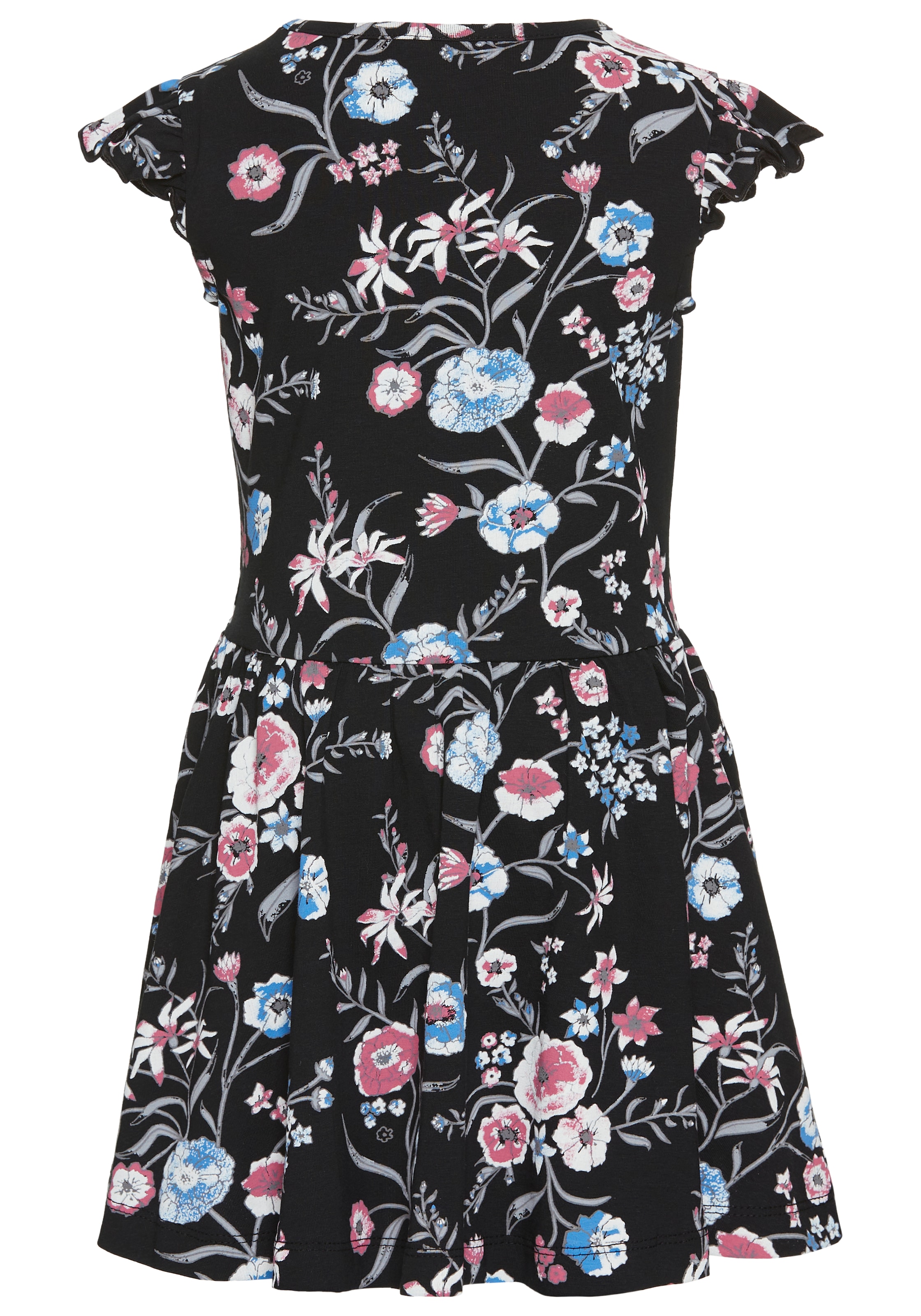 KIDSWORLD Jerseykleid »Shirtkleid im trendigen Allover-Muster«, mit Flügelärmeln