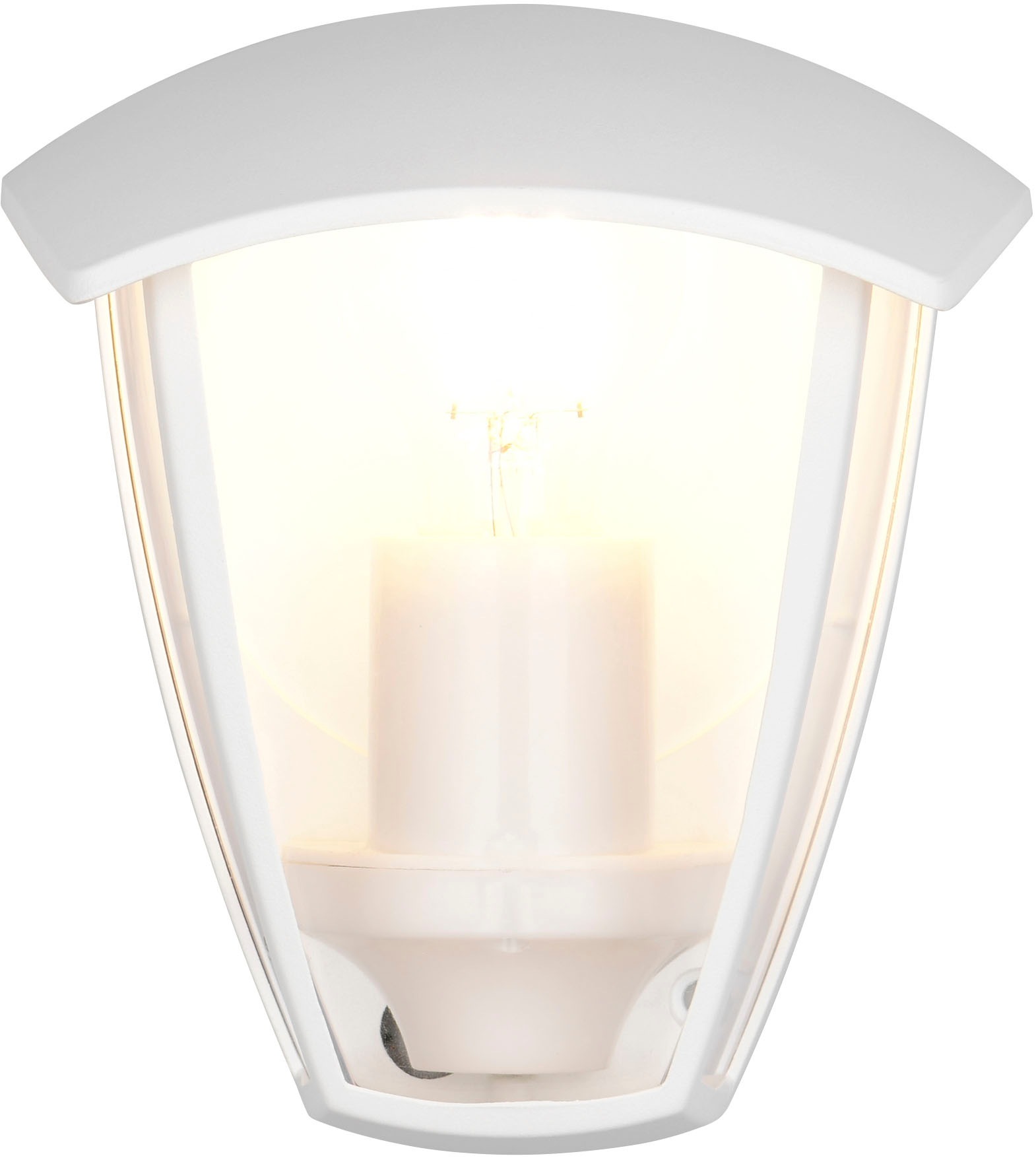 TRIO Leuchten Außen-Wandleuchte »VENTA, Outdoor Hauswand Fassadenbeleuchtung, exkl 1x E27 max 10W, IP44« E27 1 Stk. warmweiß - kaltweiß Wandlampe Garten Terrasse, Aluminium mit Kunststoff Schirm transparent