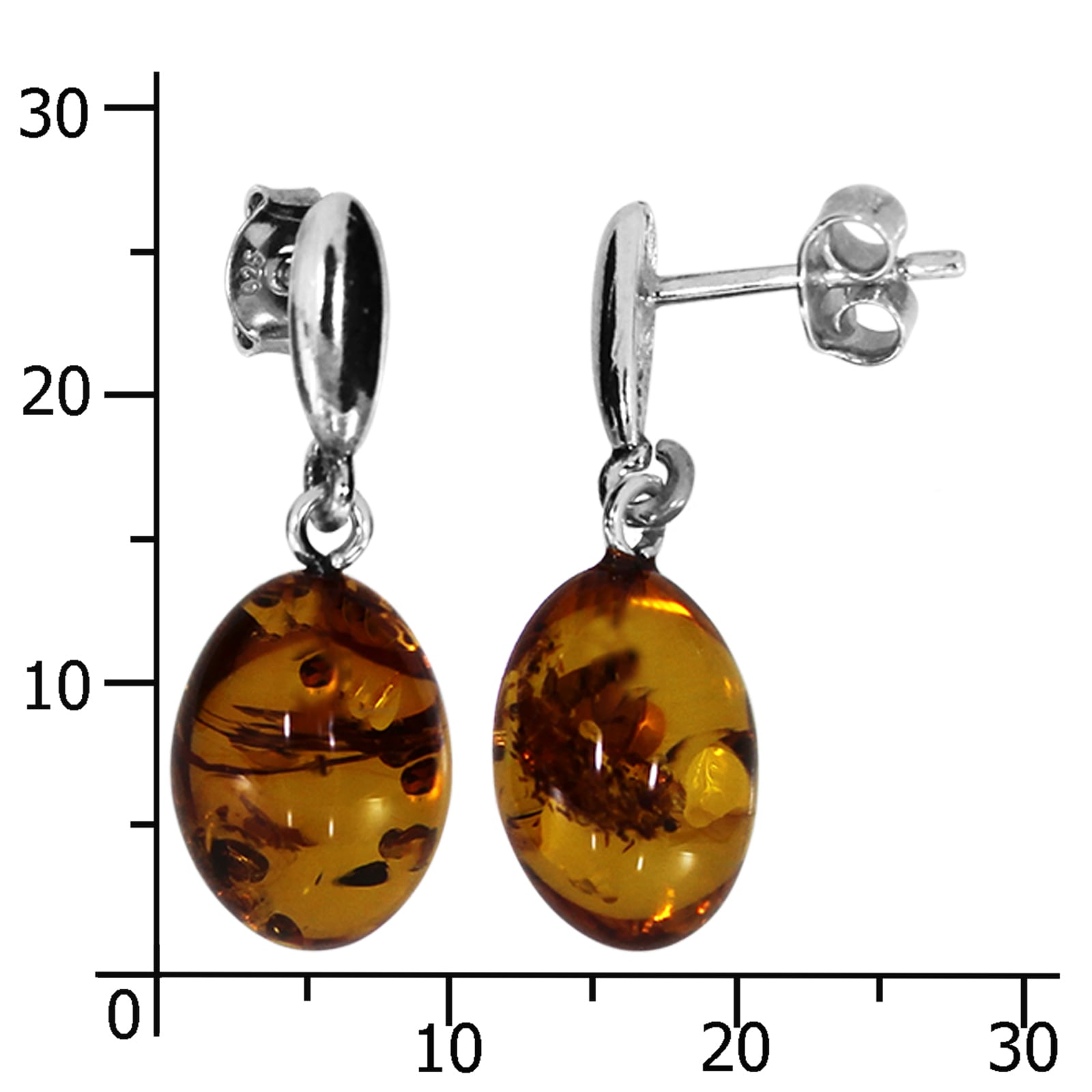 OSTSEE-SCHMUCK Paar Ohrhänger »- Olive - Silber 925/000 - Bernstein«