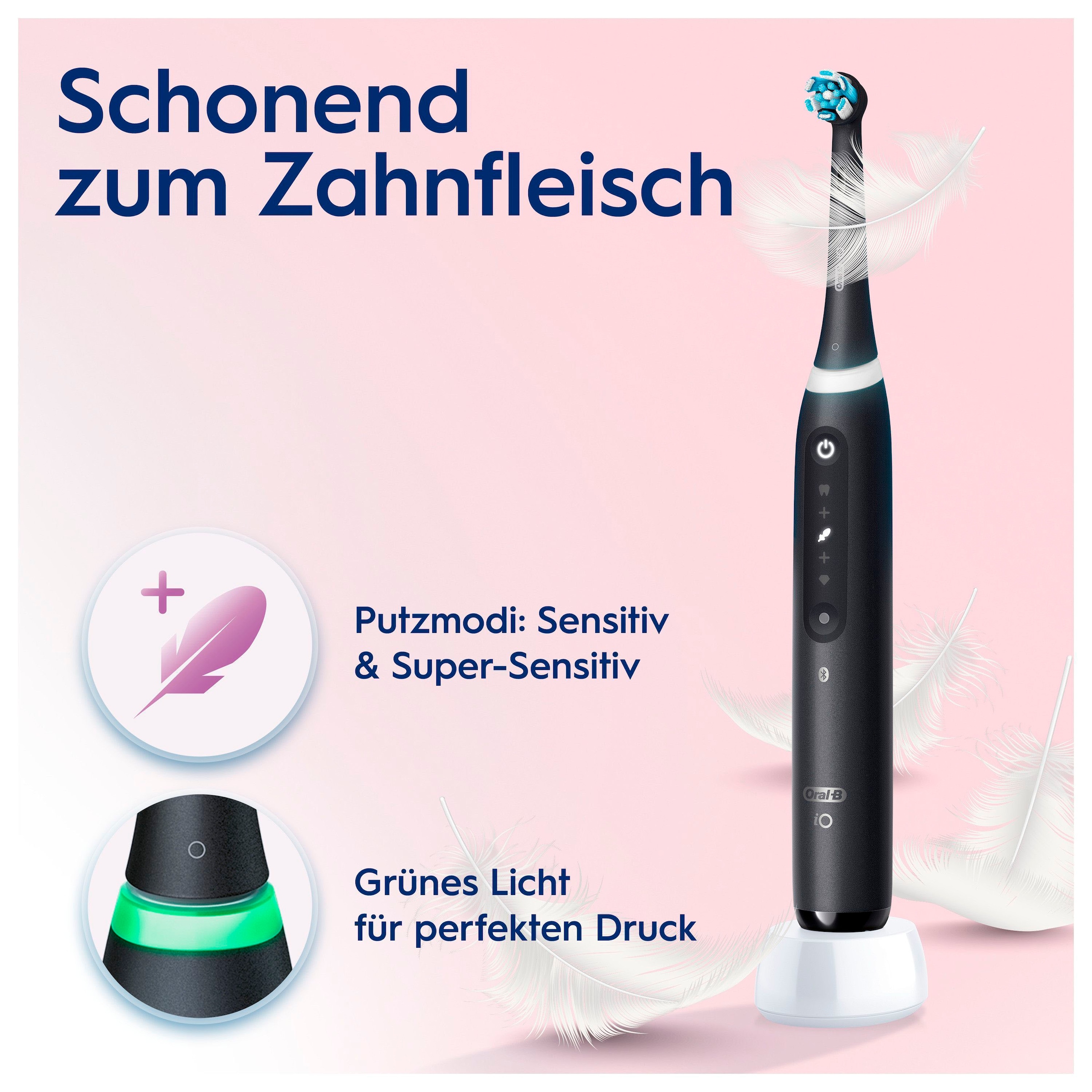 Oral-B Elektrische Zahnbürste »iO 5«, 1 St. Aufsteckbürsten, mit Magnet-Technologie, LED-Anzeige, 5 Putzmodi, Reiseetui