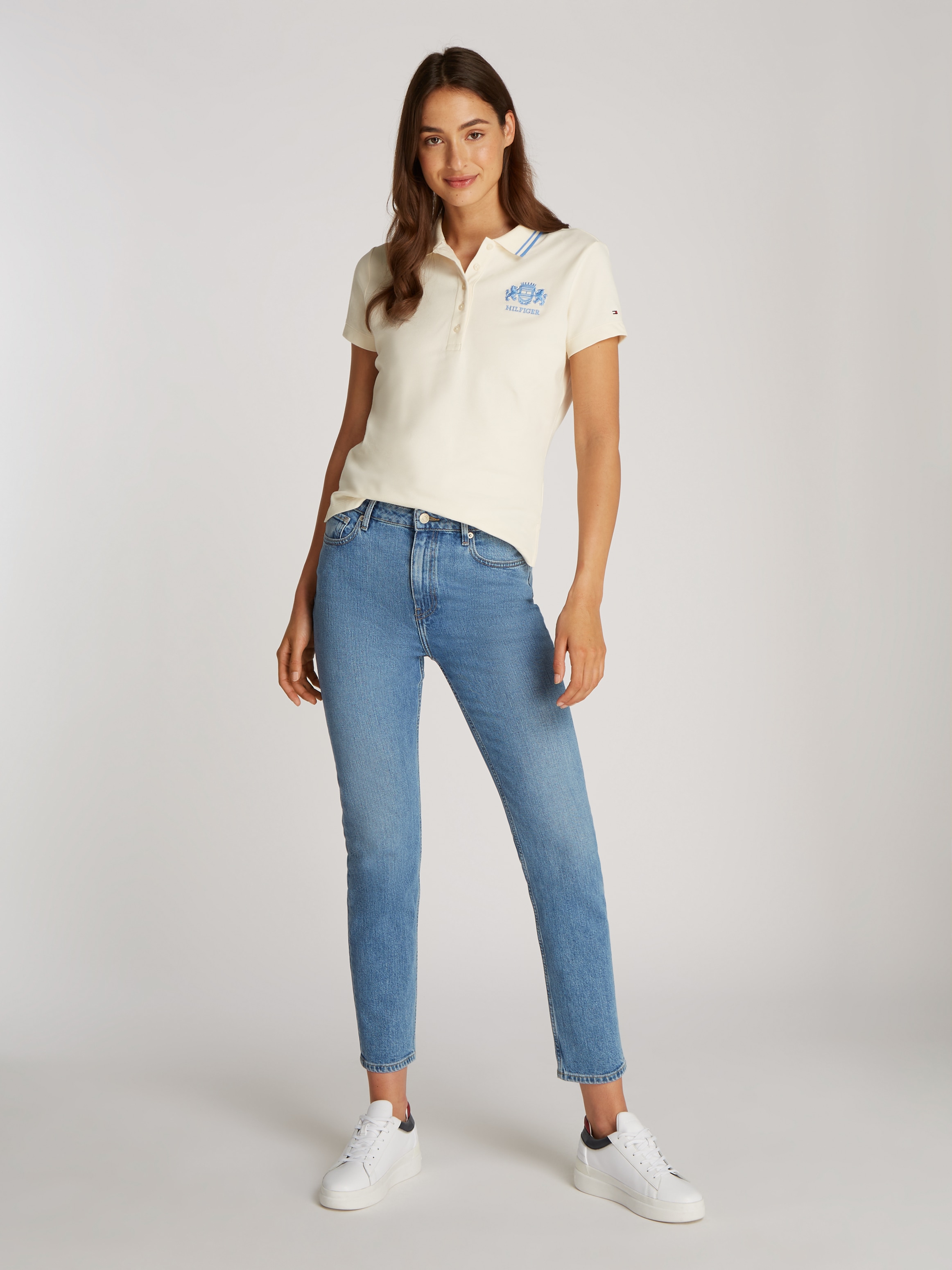 Tommy Hilfiger Slim-fit-Jeans »Slim Cigarette High Waist«, mit Logo-Badge, in blauer Waschung