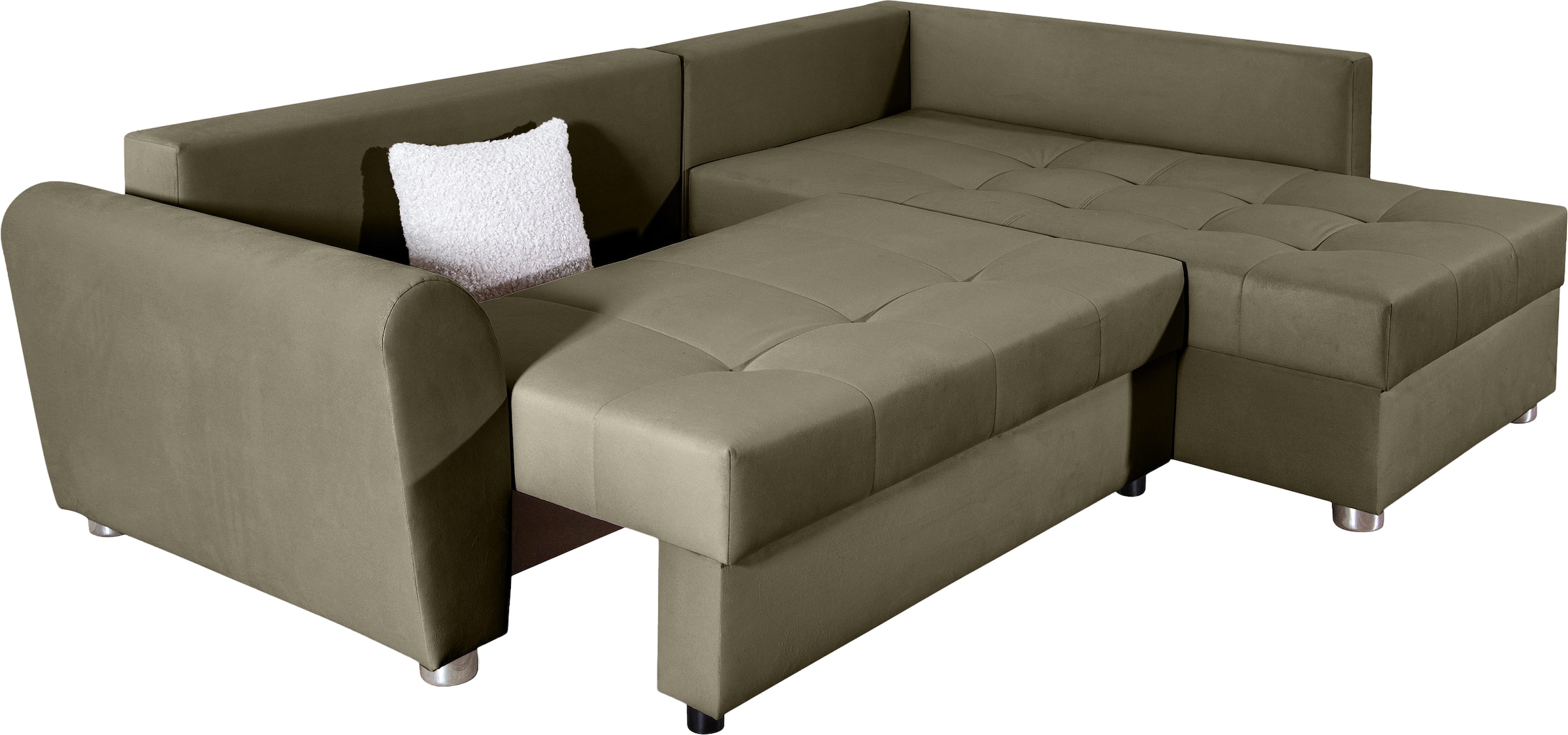 COLLECTION AB Ecksofa »JANA«, Ecksofa,Bettfunktion,Bettkasten,Bonnelfederkern,Rückenkissen