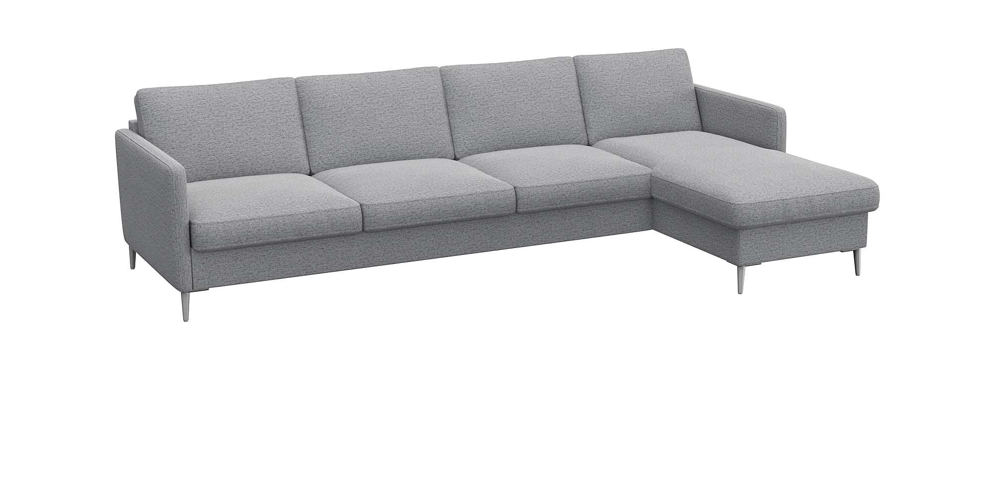 FLEXLUX Ecksofa »Fiore, L-Form, bequem und komfortabel durch hochwertigem Sitzaufbau« schmale Armlehnen, Kaltschaum, Füße Alu