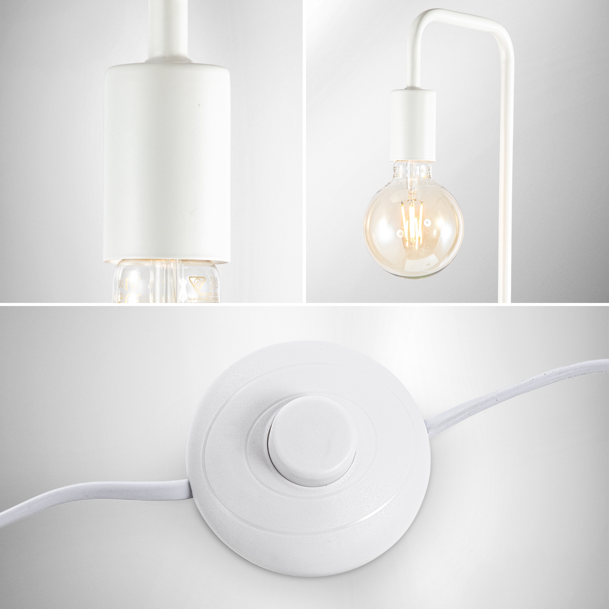 B.K.Licht Stehlampe, Metall, weiß, Fassung, im für Inkl. Online E27 Leuchtmittel, Leuchtmittel Ohne Kabelschalter Shop OTTO