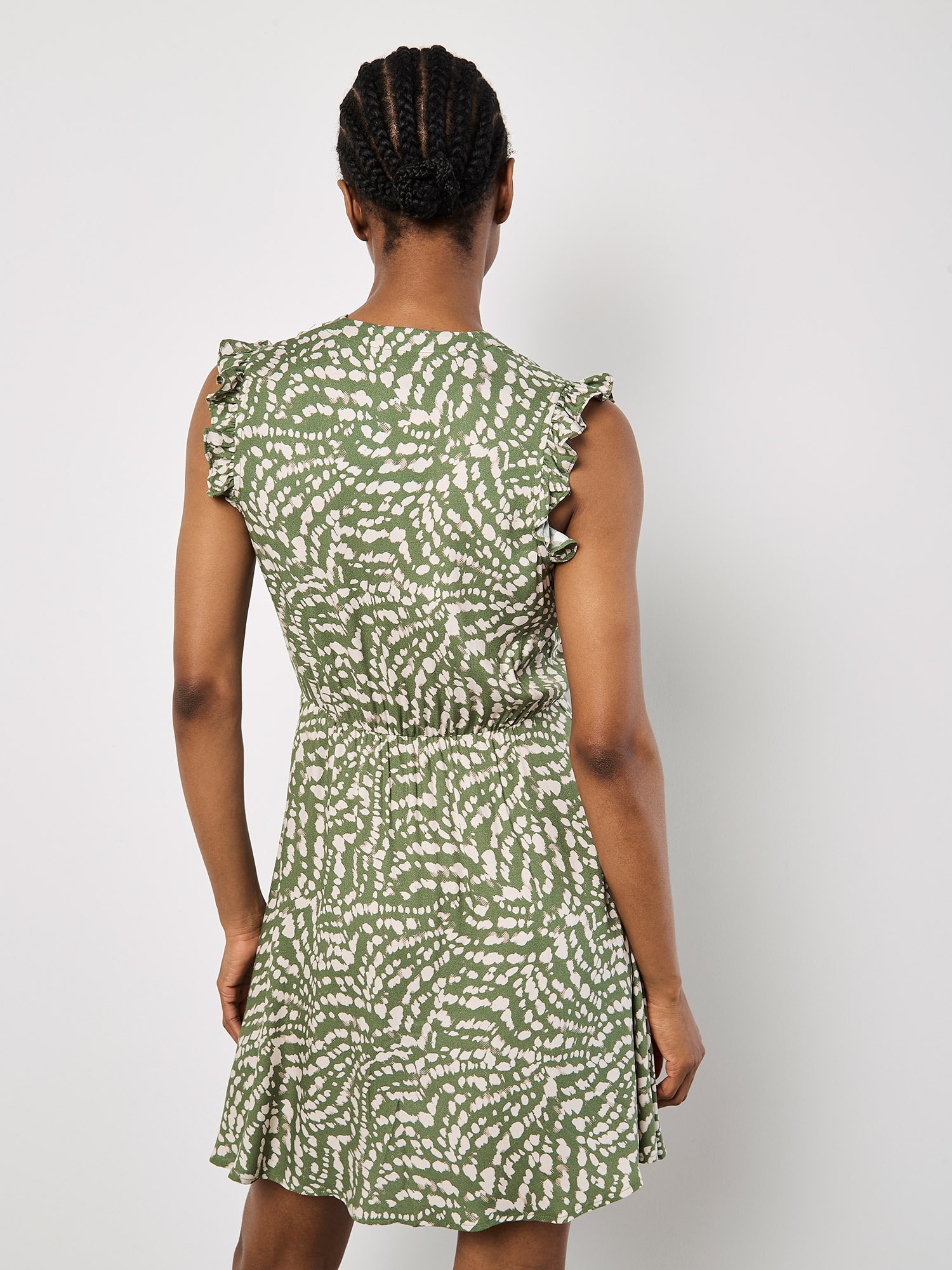 Apricot Druckkleid »Abstraktes Punktekleid« mit Rüschen