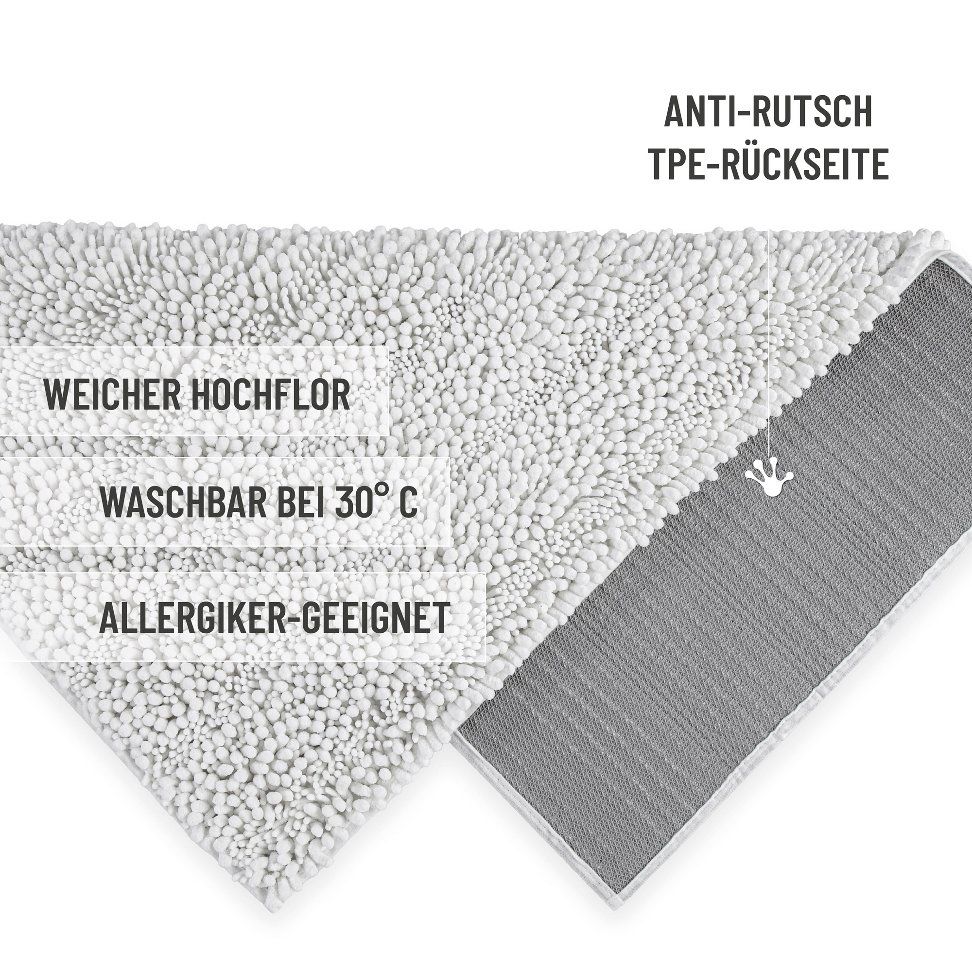 Wecon home Basics Badematte »Benno« Höhe 22 mm waschbar, rutschfest, sehr weich, strapazierfähig, Chenille, robust