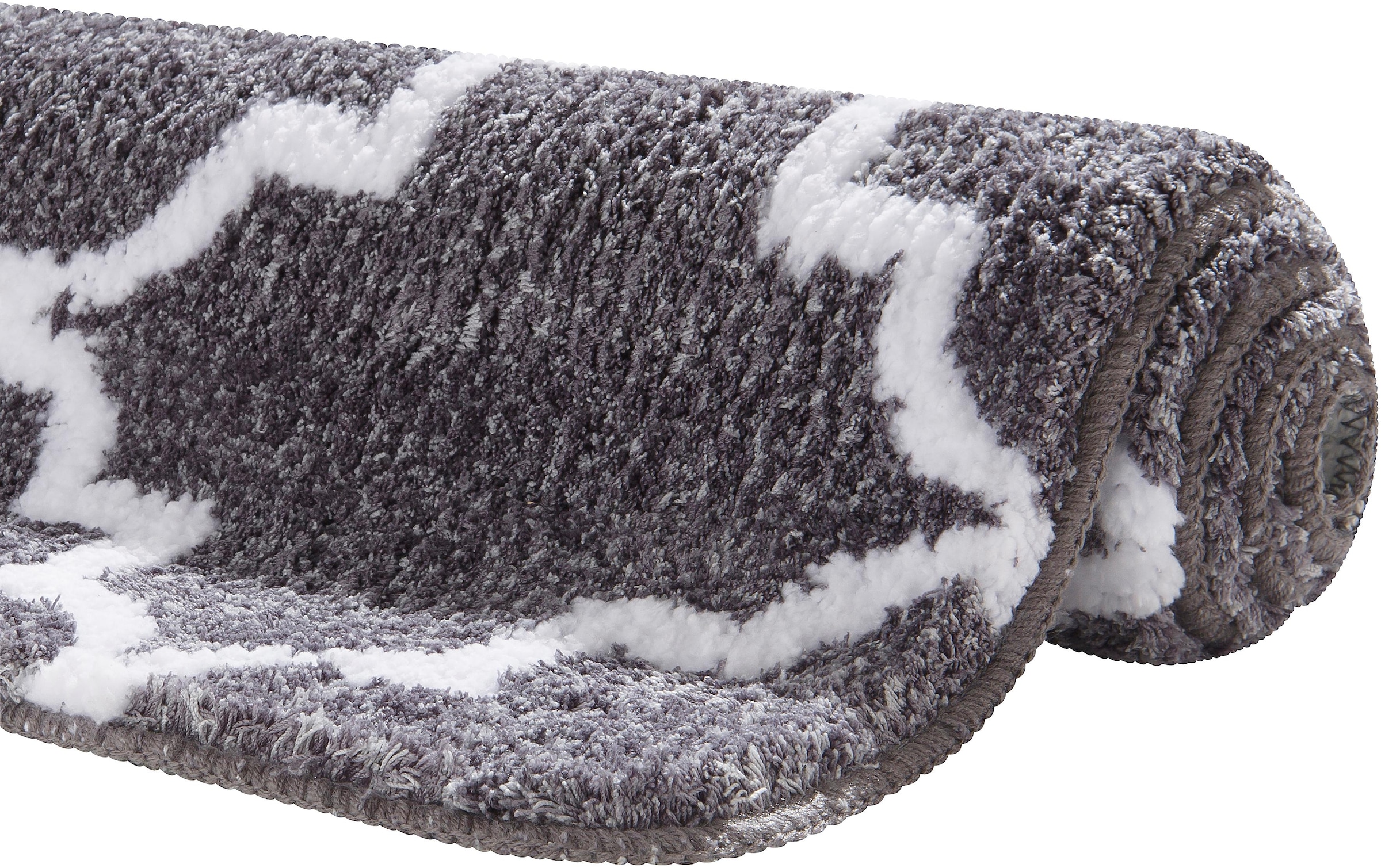 my home Badematte »Suzie«, rutschhemmend beschichtet, strapazierfähig-fußbodenheizungsgeeignet-schnell trocknend, Muster, Badteppich, Badematten auch als 3 teiliges Set & rund