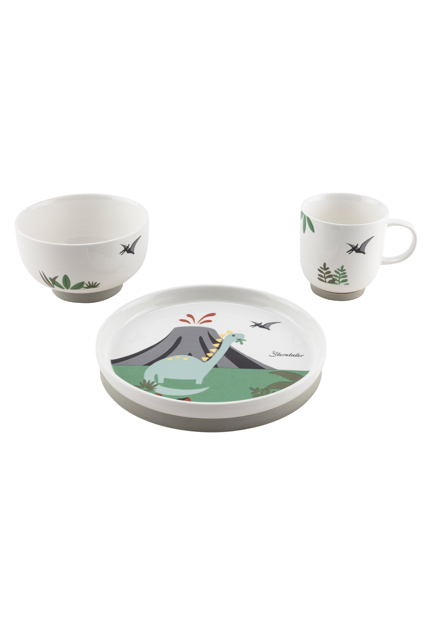 Sterntaler® Kindergeschirr-Set »Porzellan Geschirr-Set DINO Rexi«