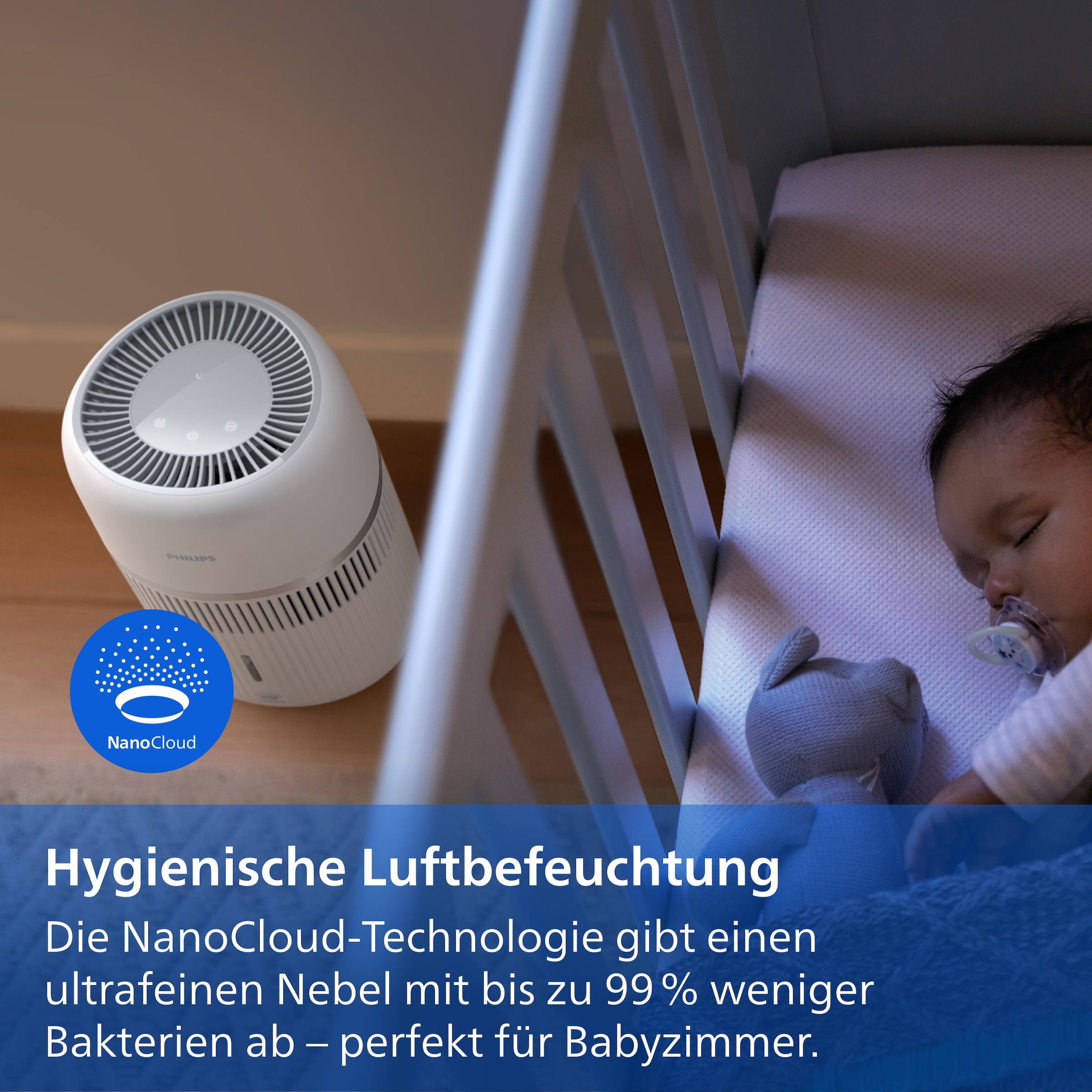 Philips Luftbefeuchter »HU4210/04 4000 Series mit 300ml/h Befeuchtungsrate« 3,5 l Wassertank , für Räume bis 44 m², mit App-Verbindung
